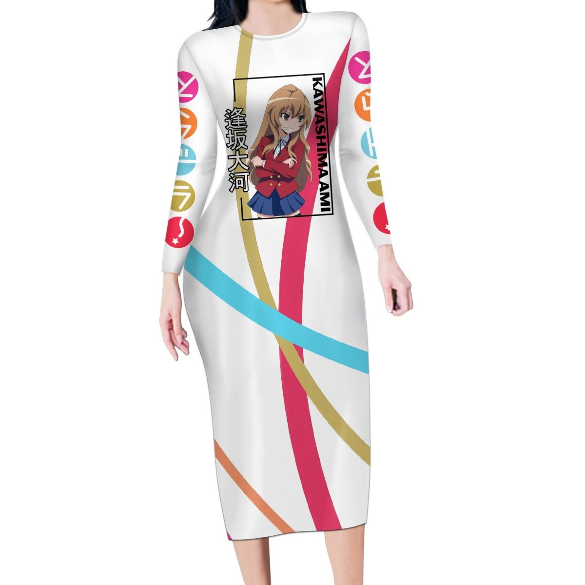 Aisaka Taiga Long Sleeve Bodycon Dress Toradora Anime Style TS04 - The Mazicc - Long Dress - S - White