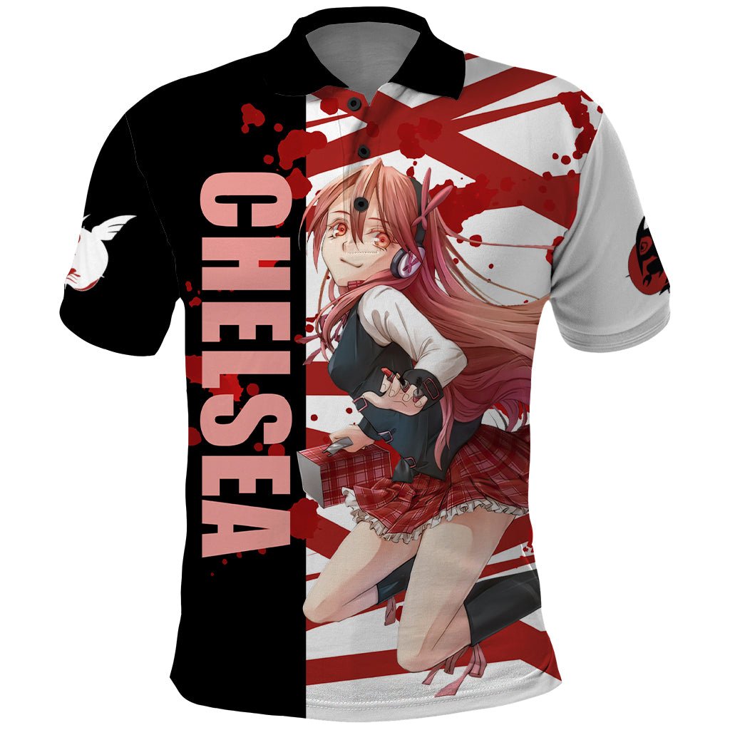 Akame Chelsea Anime Polo Shirt Akame ga Kill TS04 - The Mazicc - Adult - S - Black/White