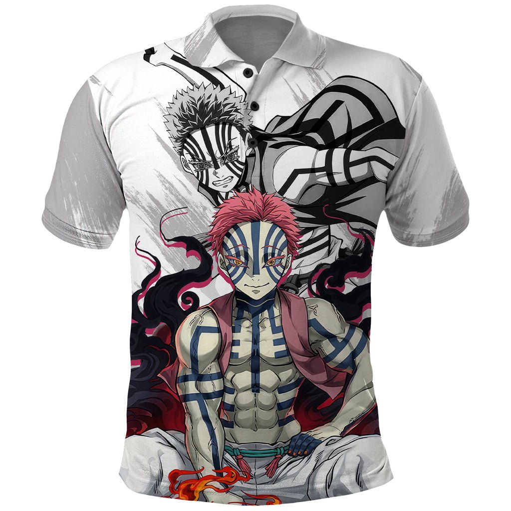 Akaza Polo Shirt Demon Slayer TS04 - The Mazicc - Adult - S - White