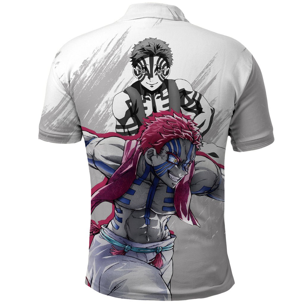 Akaza Polo Shirt Demon Slayer TS04 - The Mazicc - Adult - S - White
