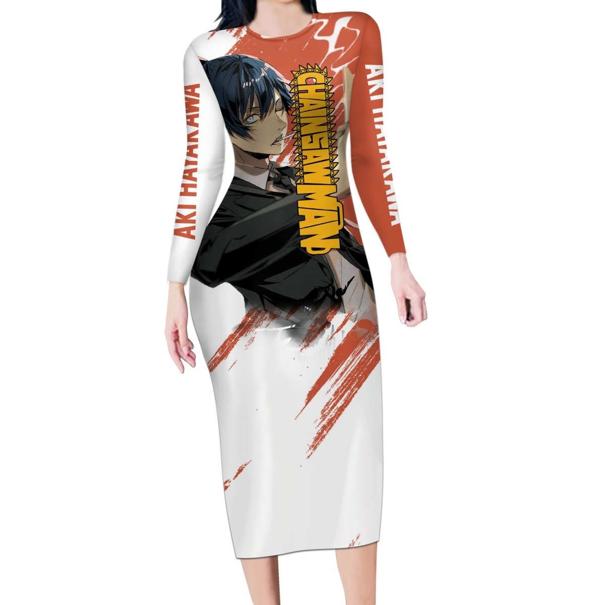 Aki Hayakawa Long Sleeve Bodycon Dress Chainsaw Man TS04 - The Mazicc - Long Dress - S - Multicolor