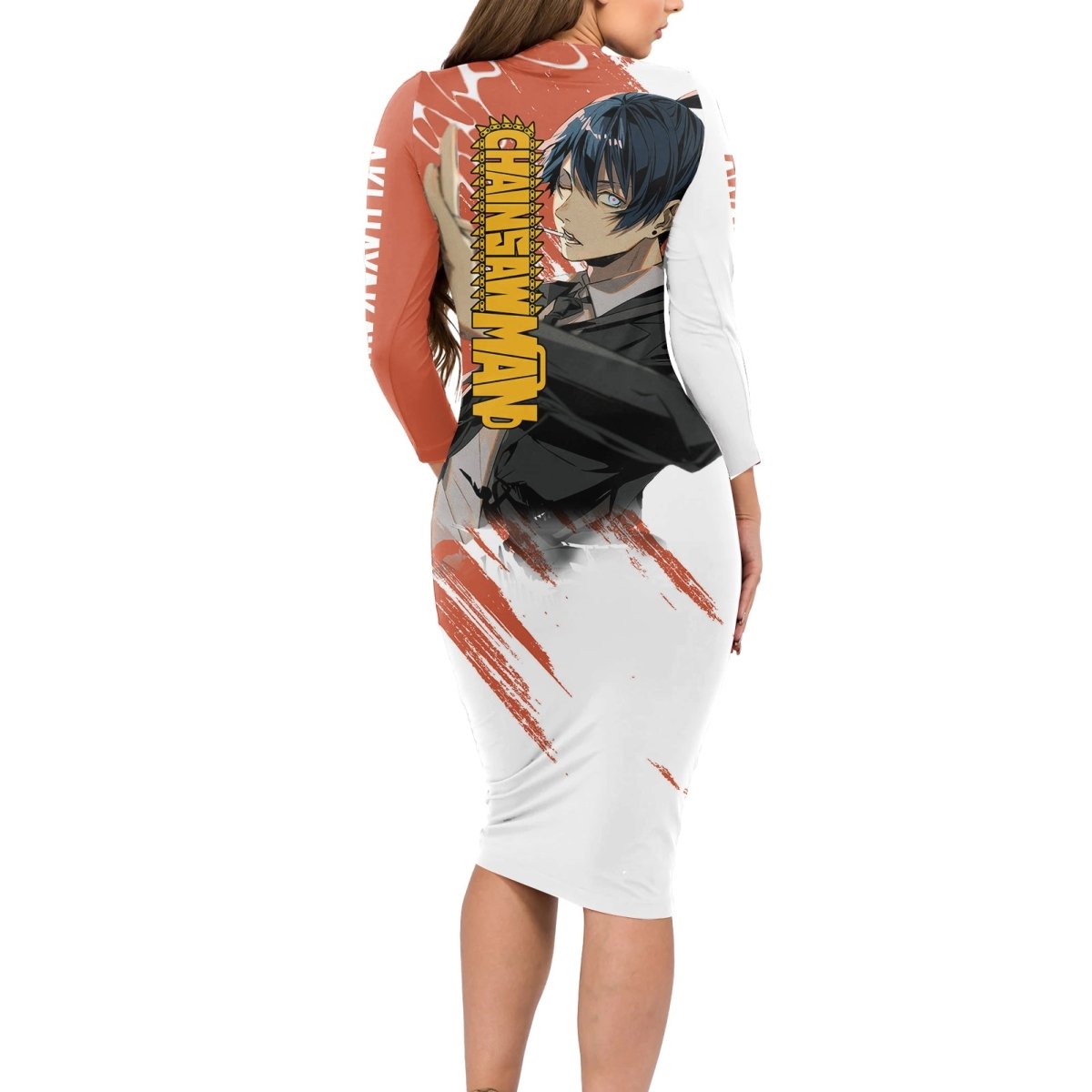 Aki Hayakawa Long Sleeve Bodycon Dress Chainsaw Man TS04 - The Mazicc - Long Dress - S - Multicolor
