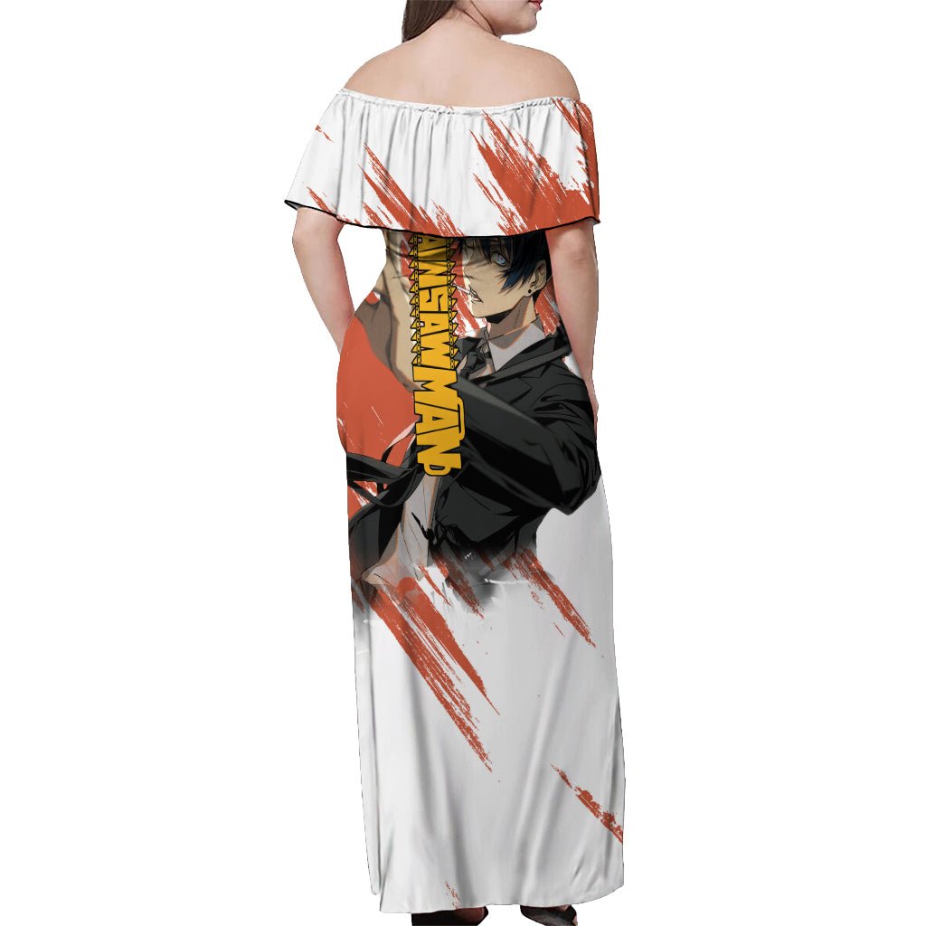 Aki Hayakawa Off Shoulder Maxi Dress Chainsaw Man TS04 - The Mazicc - Women - S - Multicolor