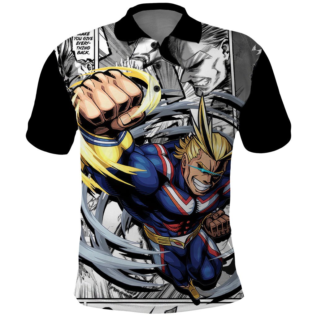 All Might Polo Shirt Manga Style TS04 - The Mazicc - Adult - S - Multicolor