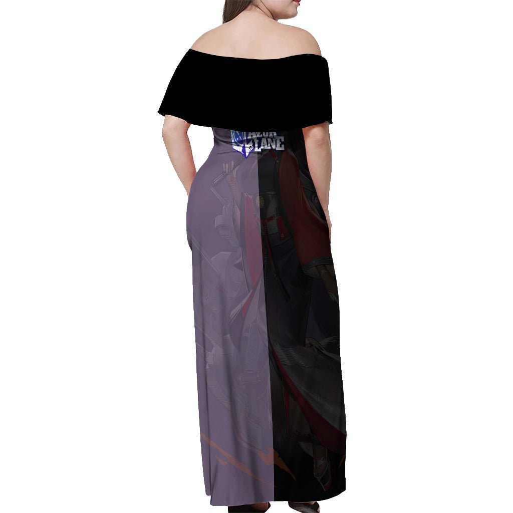 Amagi - Azur Lane Off Shoulder Maxi Dress Anime Game Style TS04 - The Mazicc - Women - S - Black/Purple