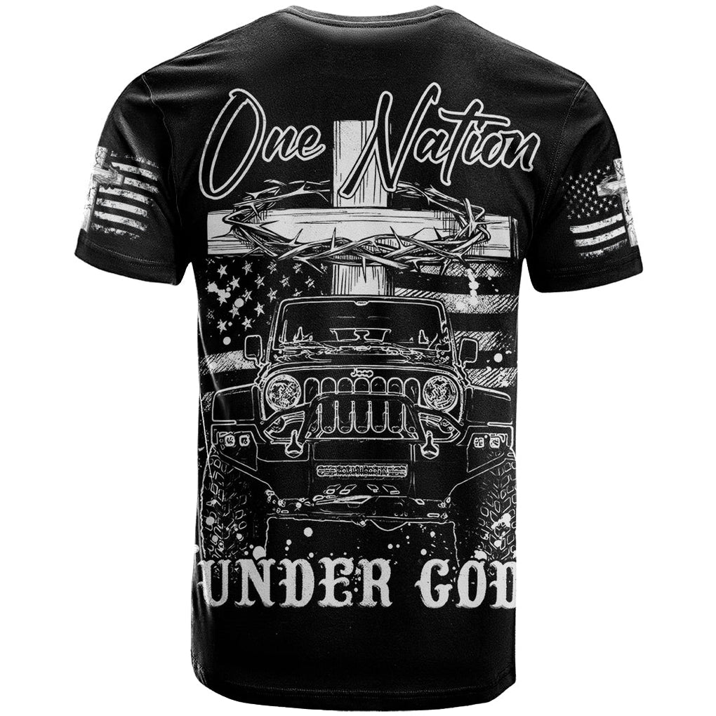 American Jeep T Shirt One Nation Under God DT01 - The Mazicc - Adult - S - Black