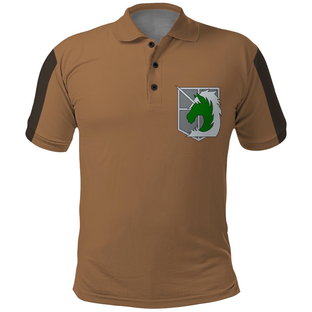 AOT Military Police Polo Shirt TS04 - The Mazicc - Adult - S - Brown