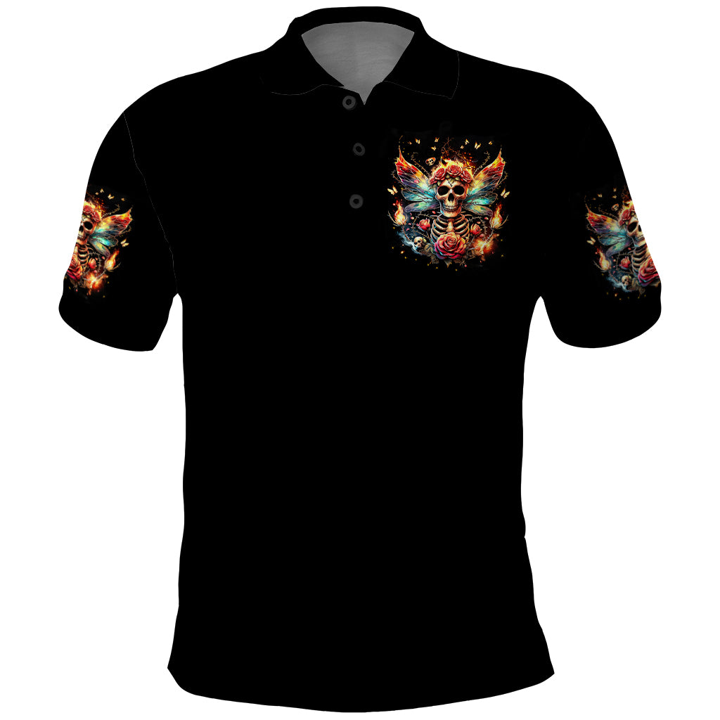 Fairy Skull Polo Shirt Don't Fuck With Me I Fuck Back