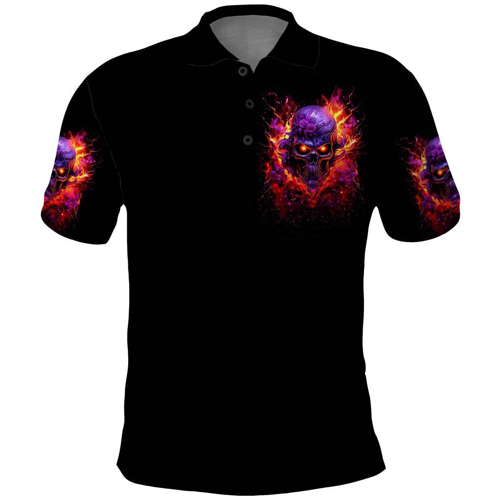 Flame Skull Polo Shirt Judge Me When You Reperfect Otherwise Shut Up