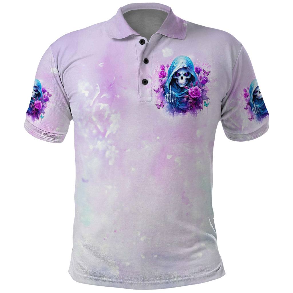 Rose Skull Polo Shirt I'm Not Always A Bitch Just Kidding Go Fuck Yourself