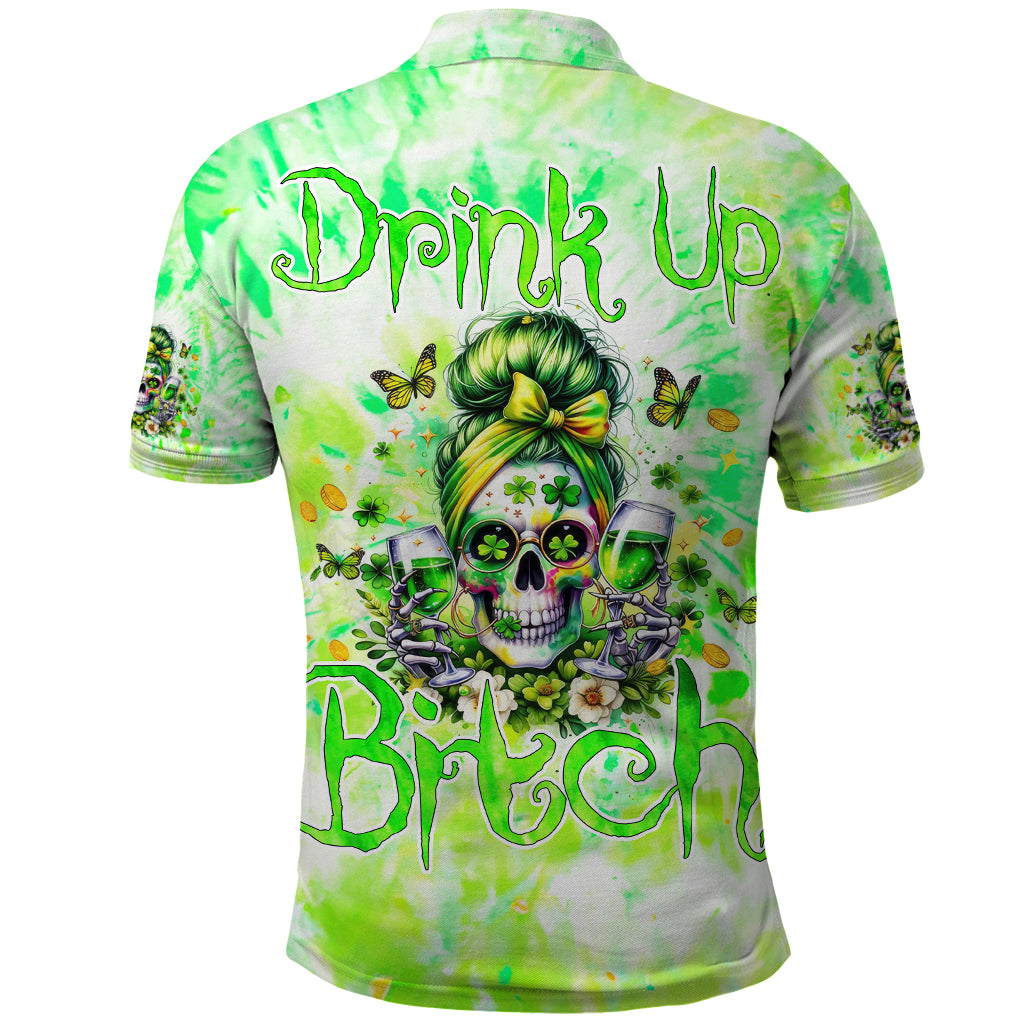 Irish Skull Polo Shirt Drink Up Bitch