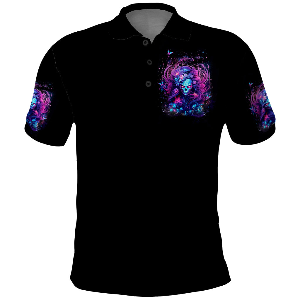 Lady Skull Polo Shirt I'm Not Anti Social I'm Just Not User Friendly