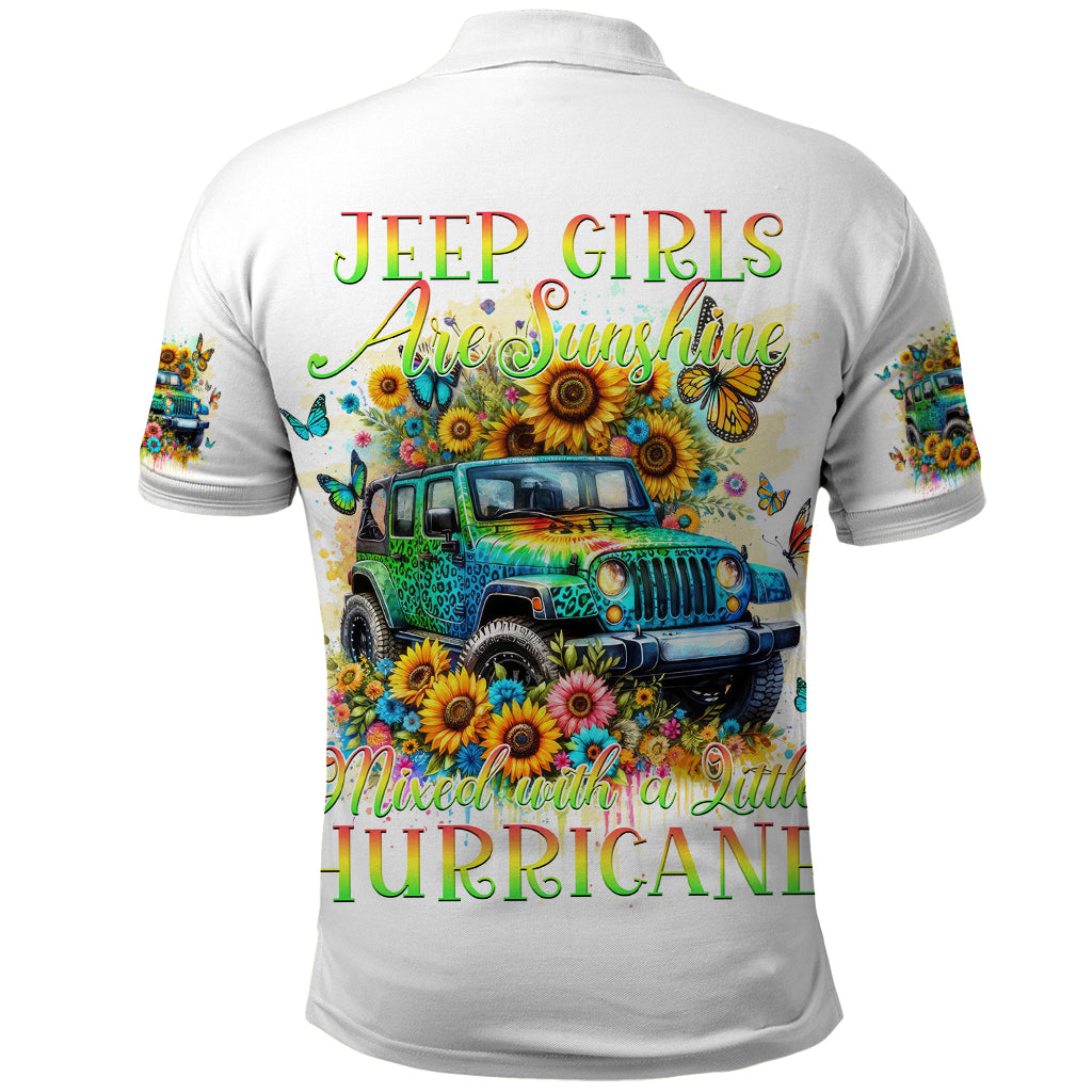 Hippie Jeep Polo Shirt Jeep Girls Are Sunshine Mixed With A Little Hurricane