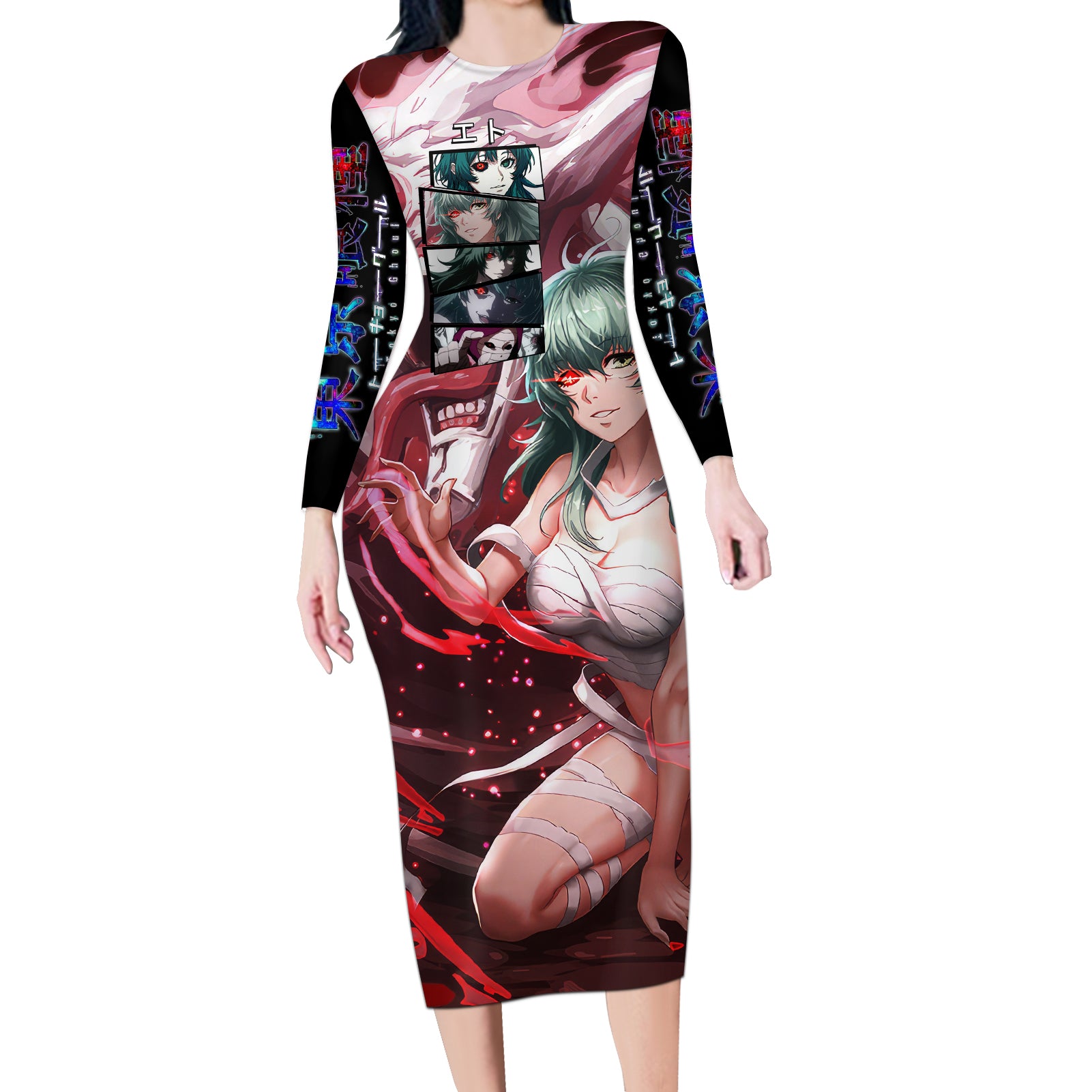 Eto Long Sleeve Bodycon Dress Tokyo Ghoul