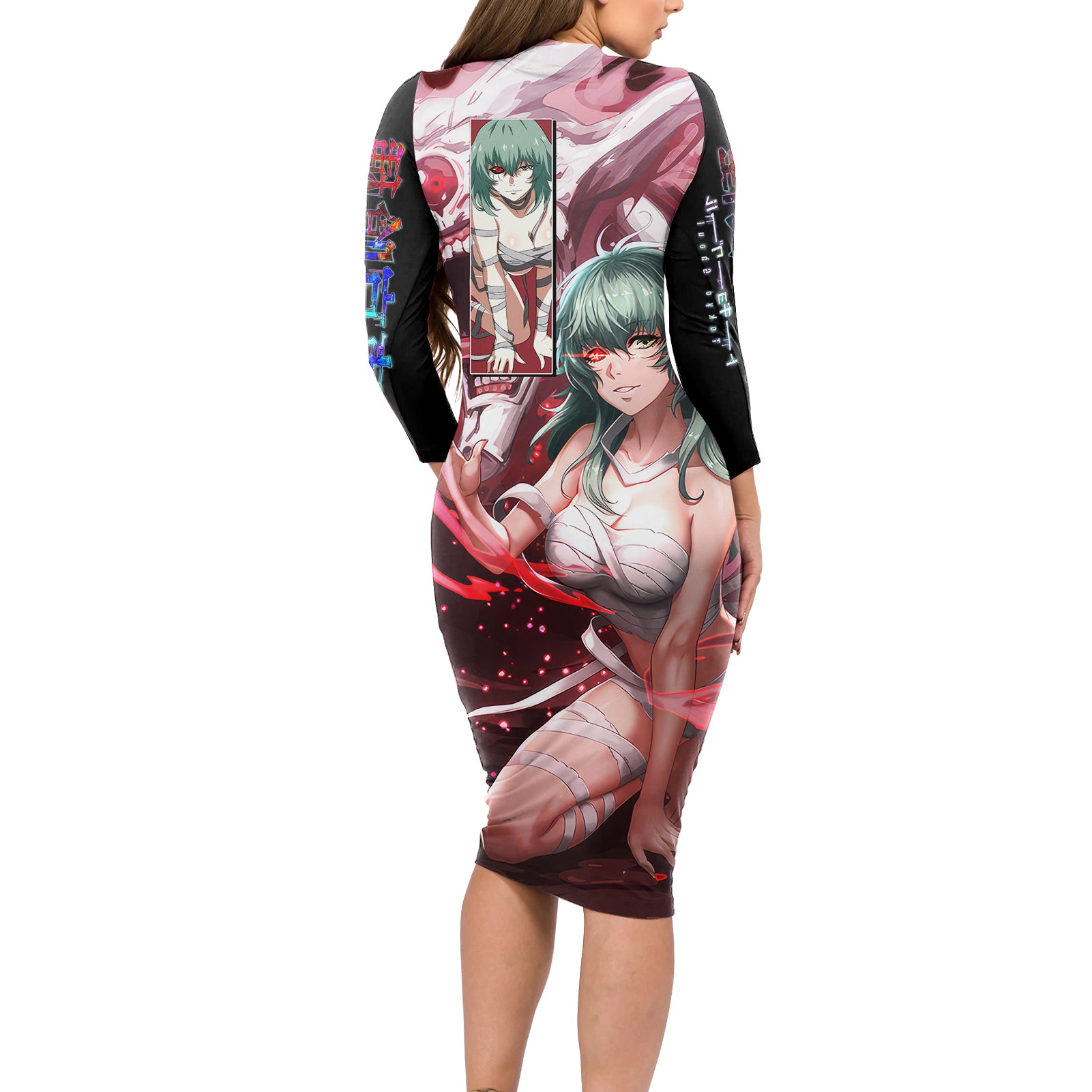 Eto Long Sleeve Bodycon Dress Tokyo Ghoul