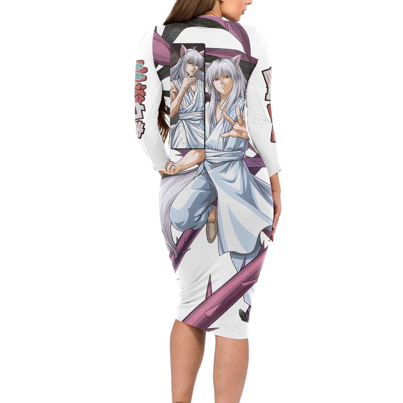 Youko Kurama Long Sleeve Bodycon Dress YuYu Hakusho