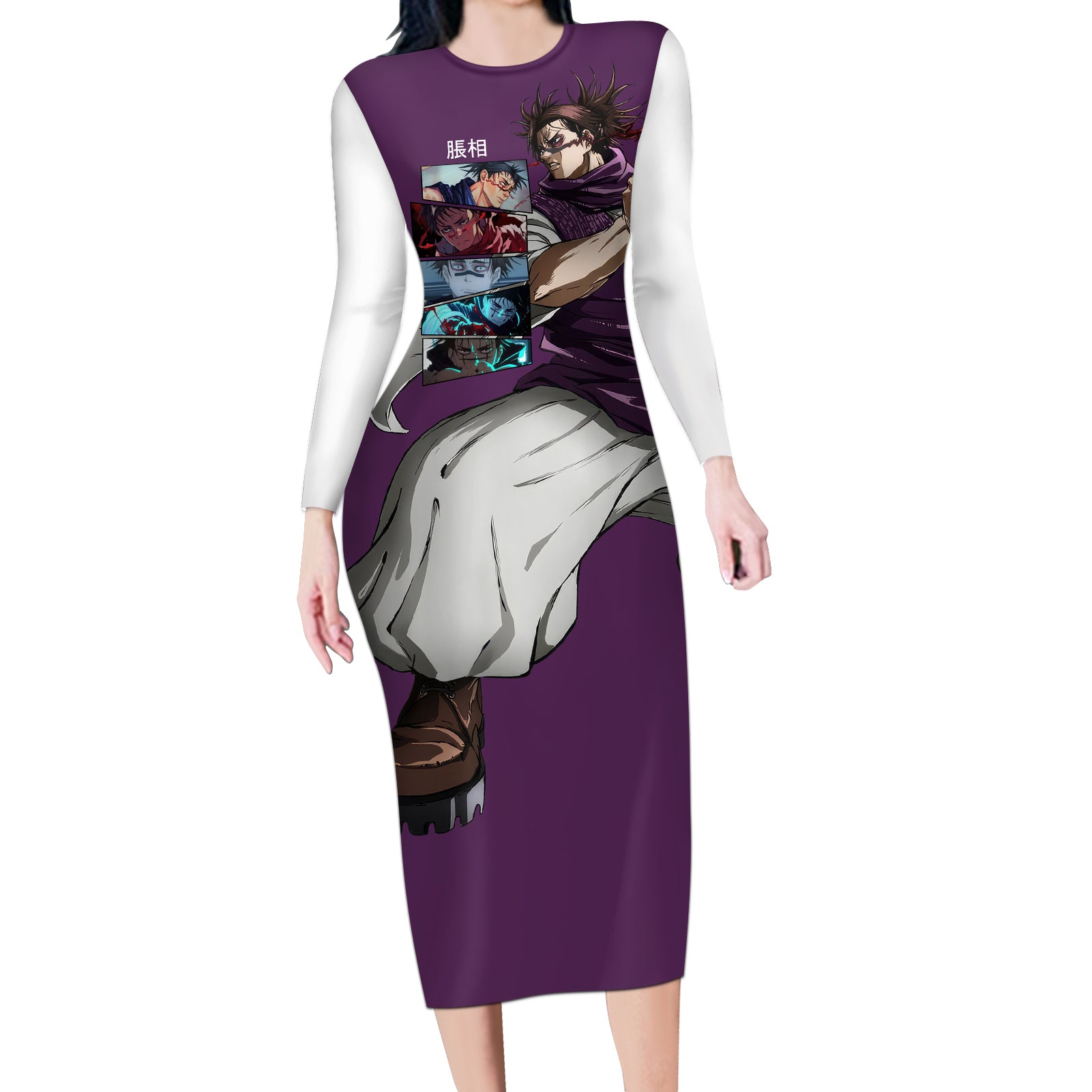 Choso Long Sleeve Bodycon Dress Jujutsu Kaisen