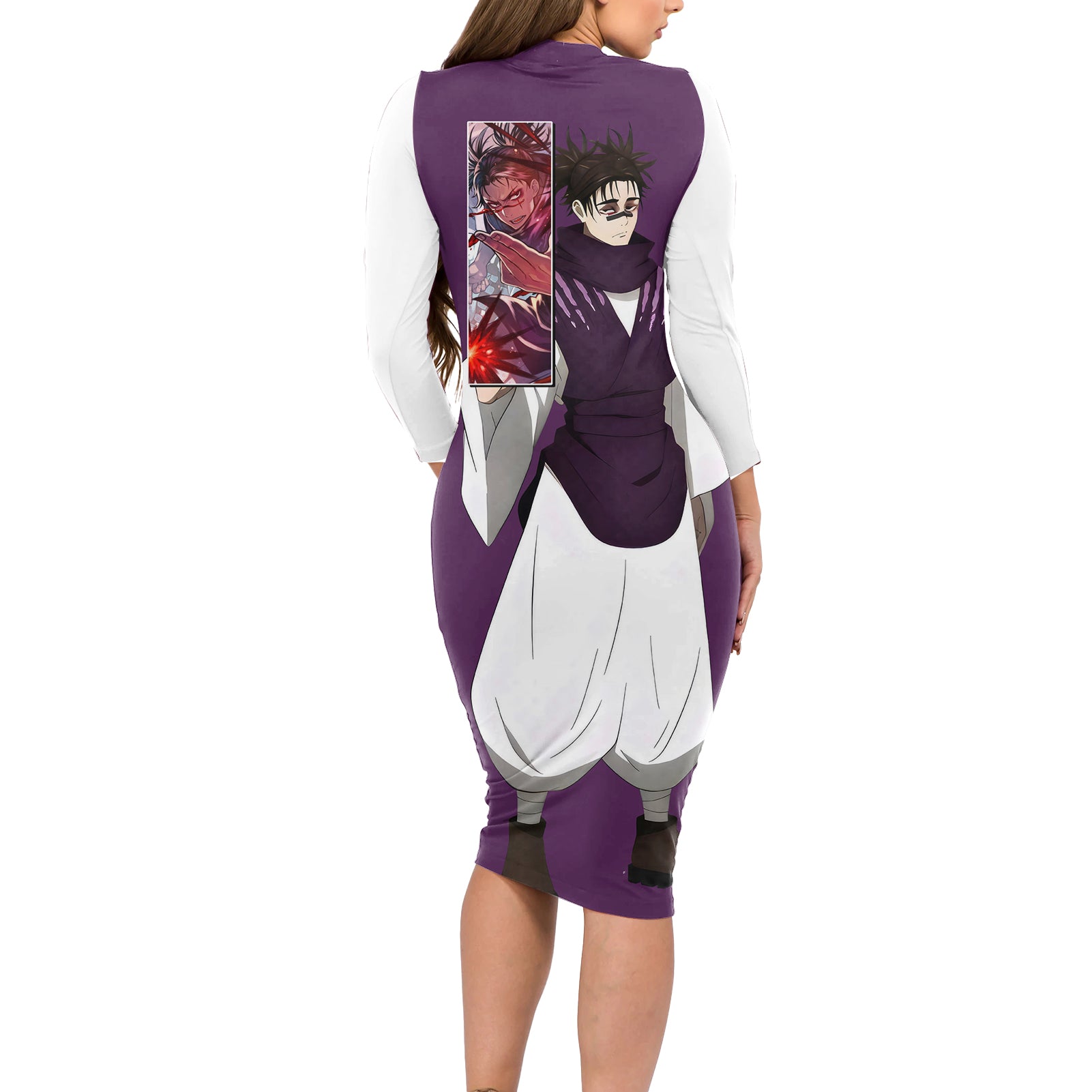 Choso Long Sleeve Bodycon Dress Jujutsu Kaisen