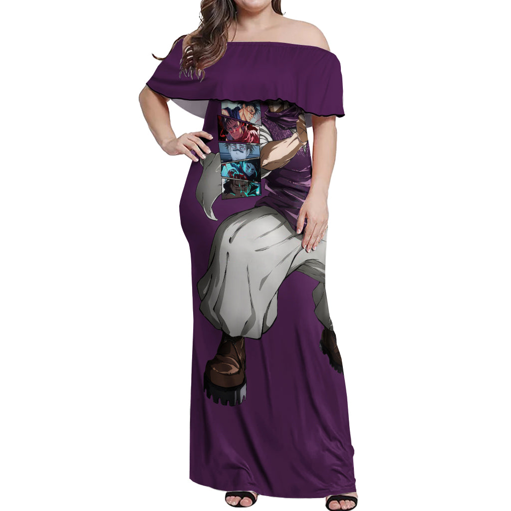 Choso Off Shoulder Maxi Dress Jujutsu Kaisen
