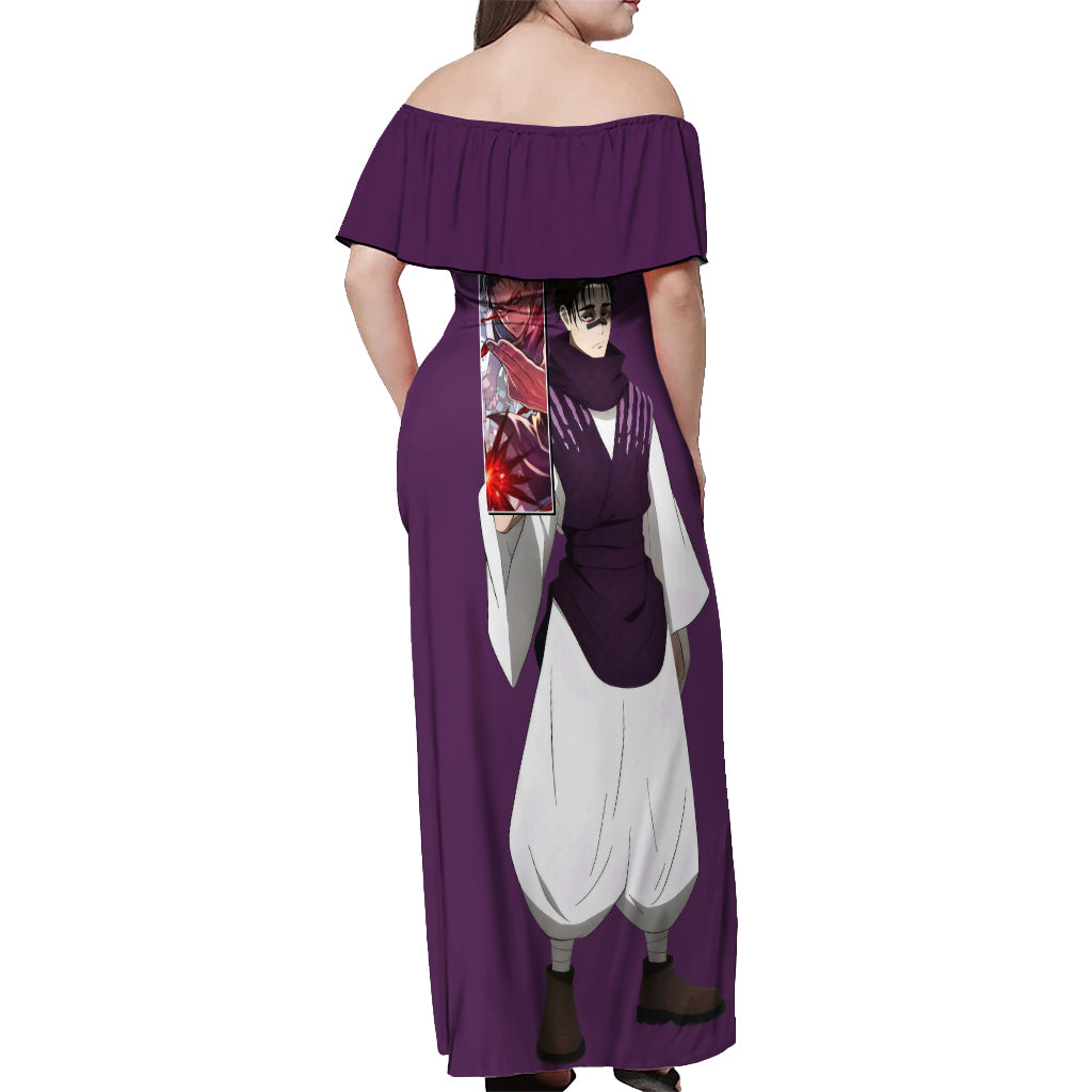 Choso Off Shoulder Maxi Dress Jujutsu Kaisen
