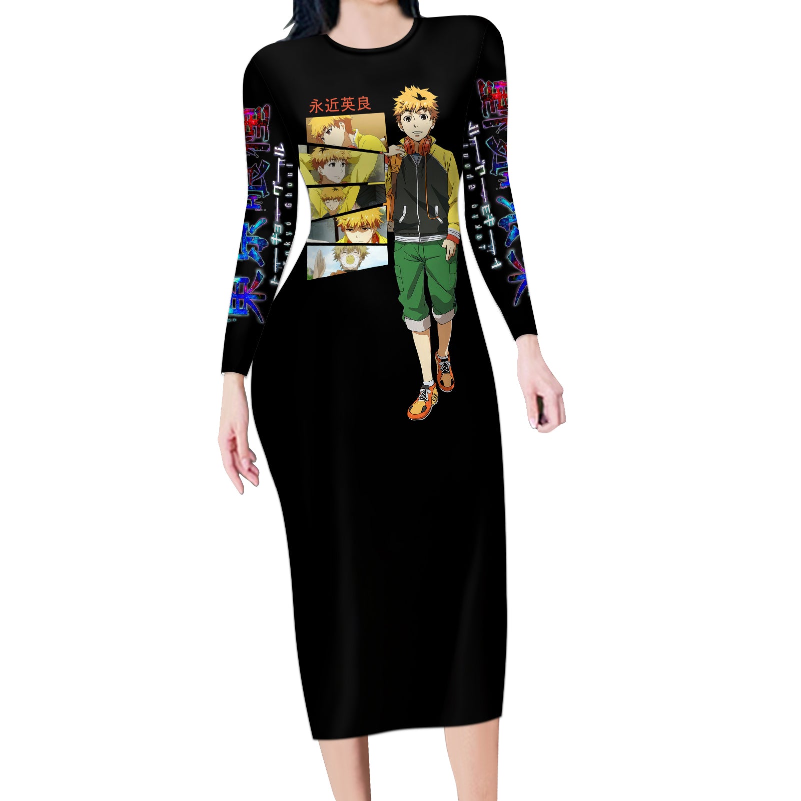 Hideyoshi Nagachika Long Sleeve Bodycon Dress Ken Kaneki
