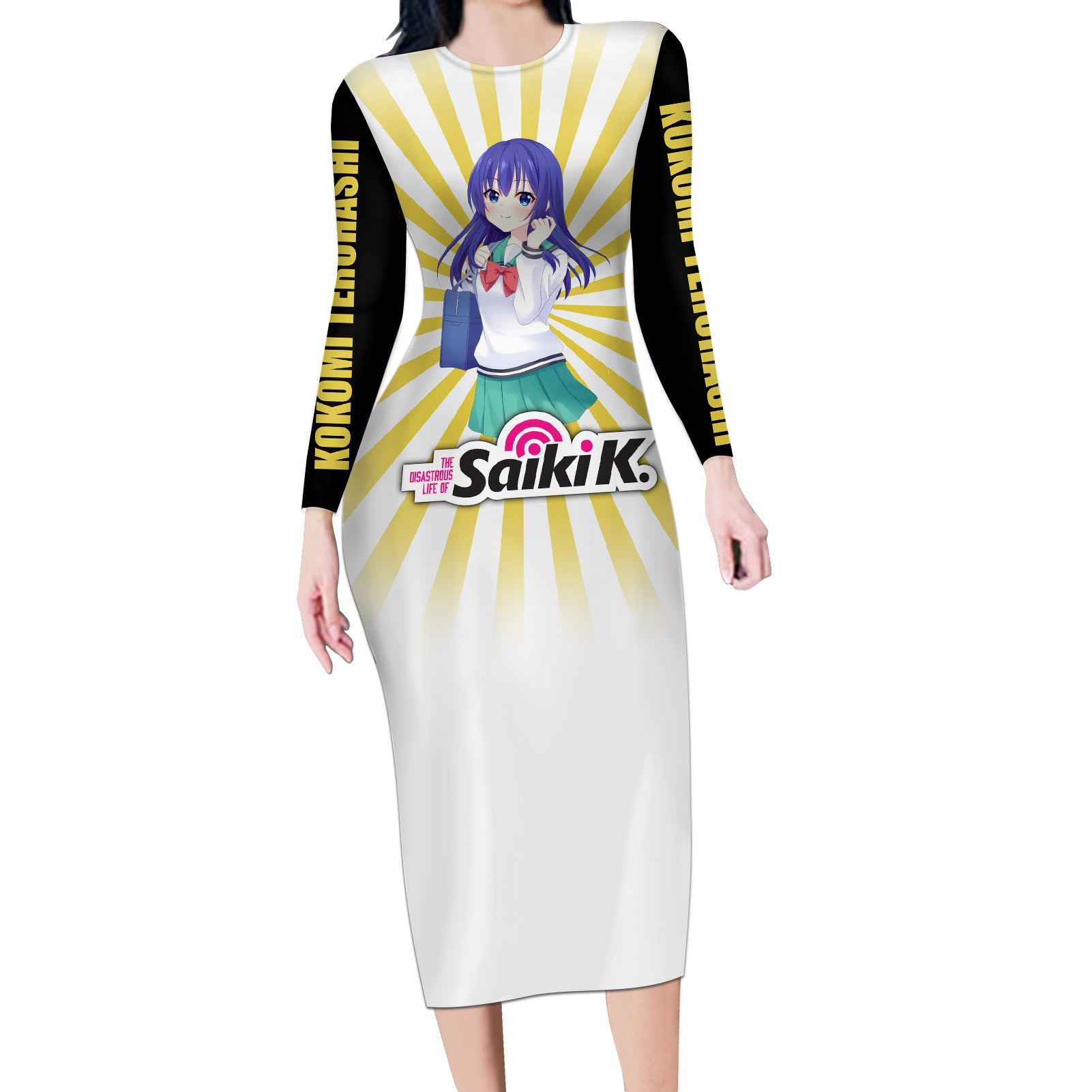 Saiki K Kokomi Teruhashi Long Sleeve Bodycon Dress The Disastrous Life of Saiki K