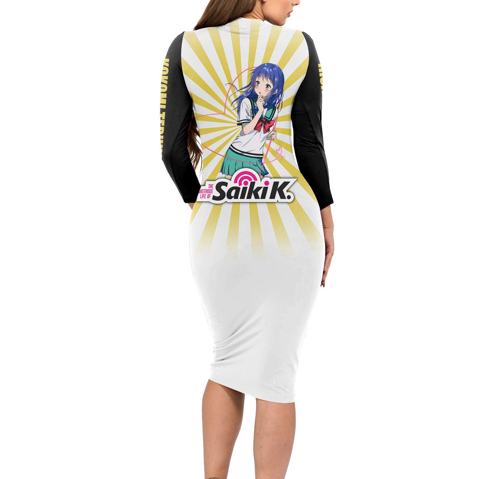 Saiki K Kokomi Teruhashi Long Sleeve Bodycon Dress The Disastrous Life of Saiki K