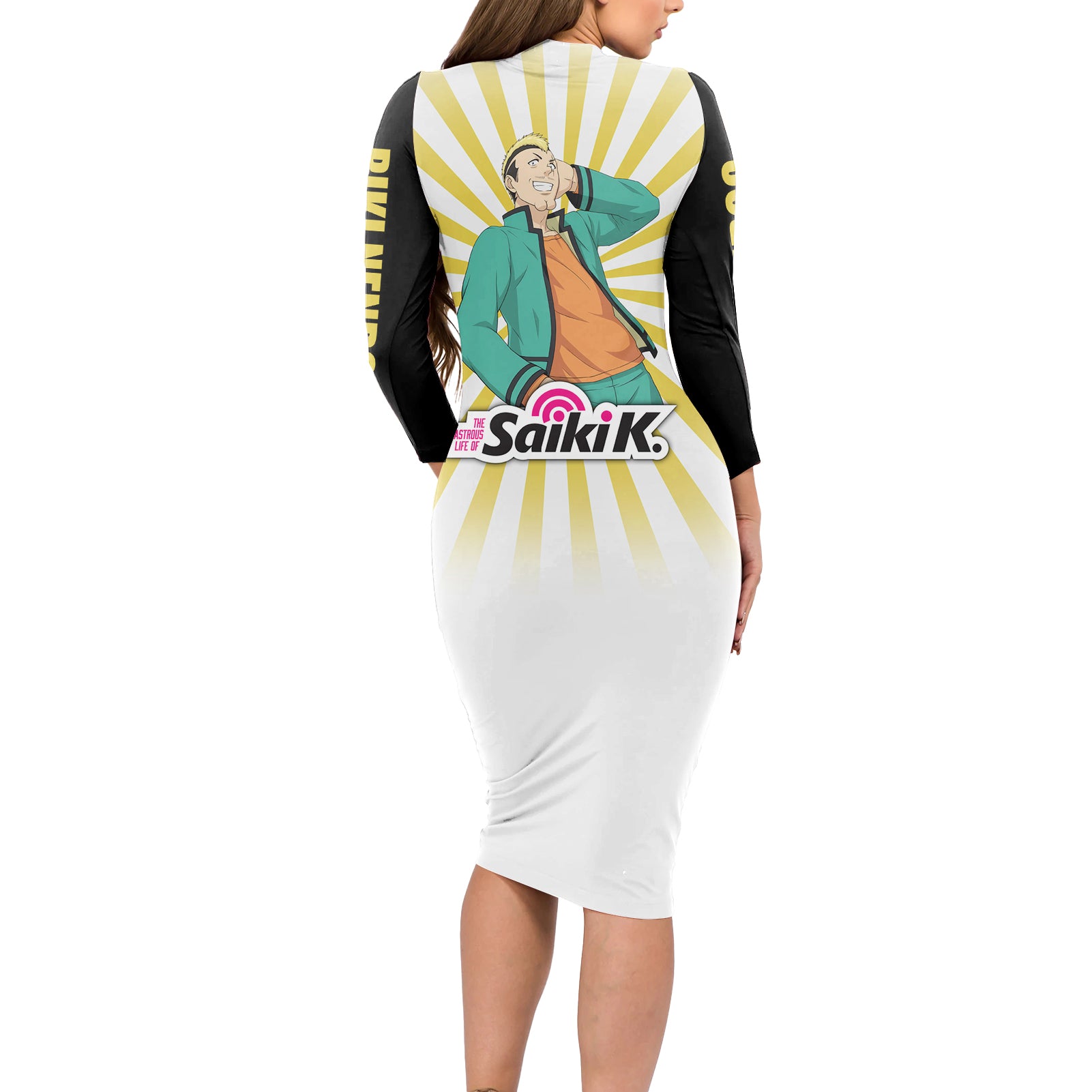 Saiki K Riki Nendou Long Sleeve Bodycon Dress The Disastrous Life of Saiki K