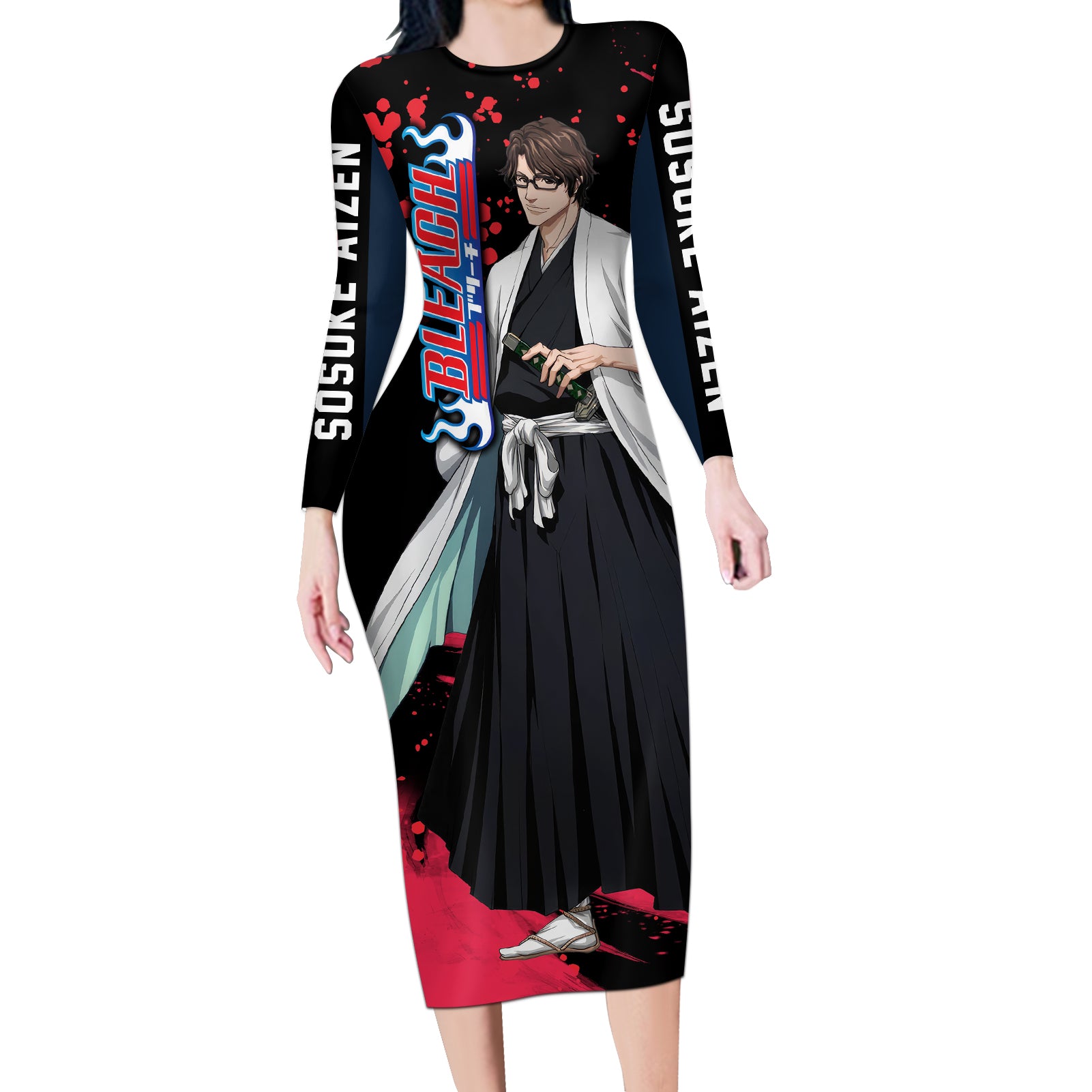 Sosuke Aizen Long Sleeve Bodycon Dress Bleach