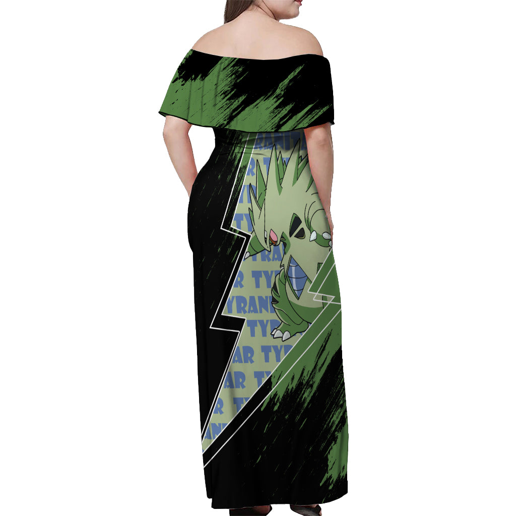 Tyranitar Off Shoulder Maxi Dress Pattern Style