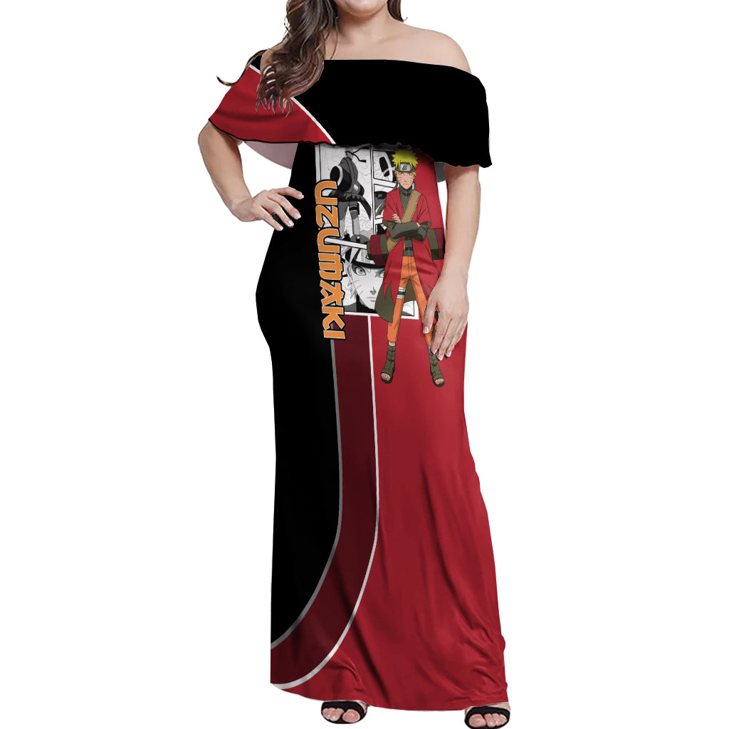 Nrt Uzumaki Sage Off Shoulder Maxi Dress Mix Manga