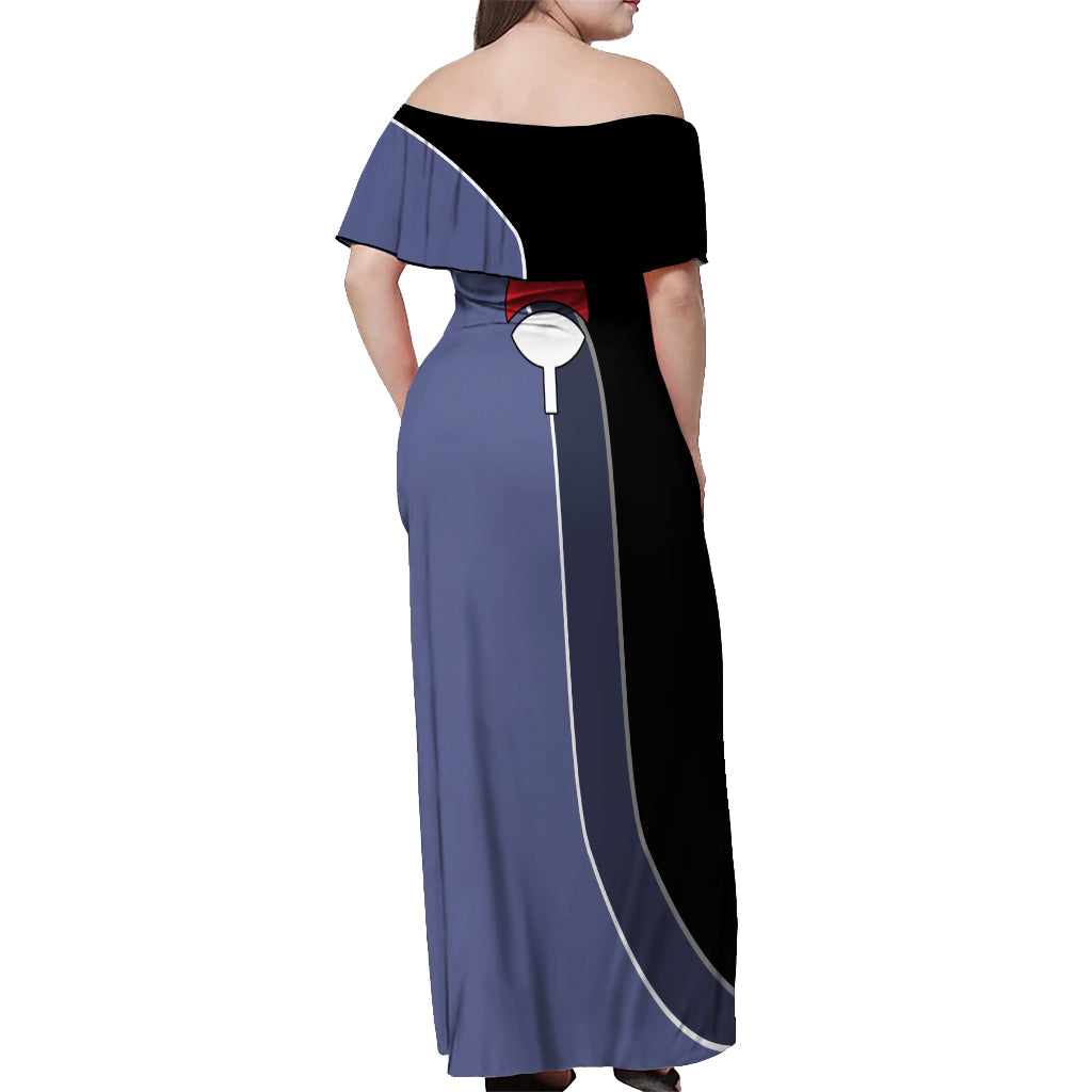 Sasuke - Naruto Off Shoulder Maxi Dress Anime Mix Manga Style
