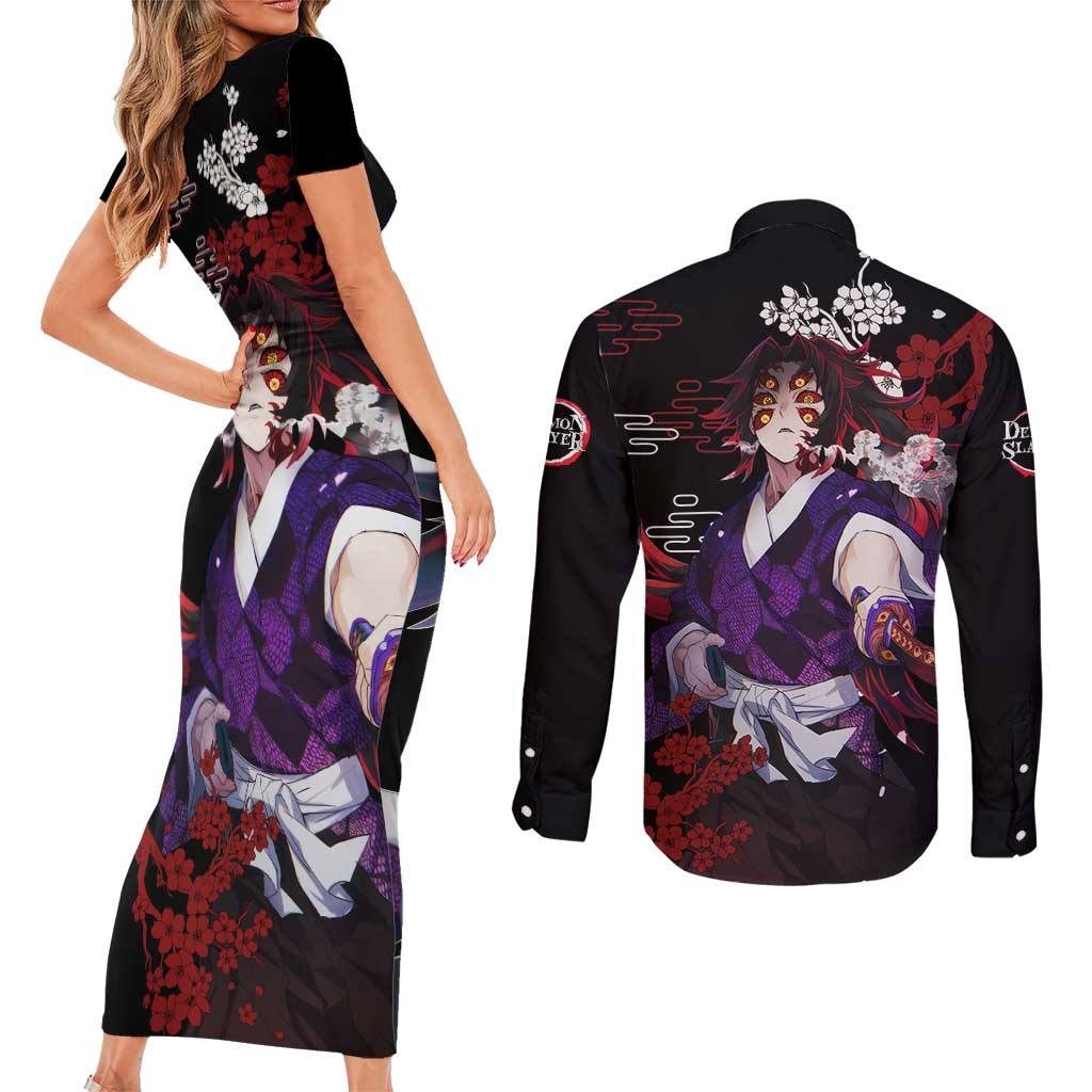 Kokushibo - Demon Slayer Couples Matching Short Sleeve Bodycon Dress and Long Sleeve Button Shirt Anime Japan Style