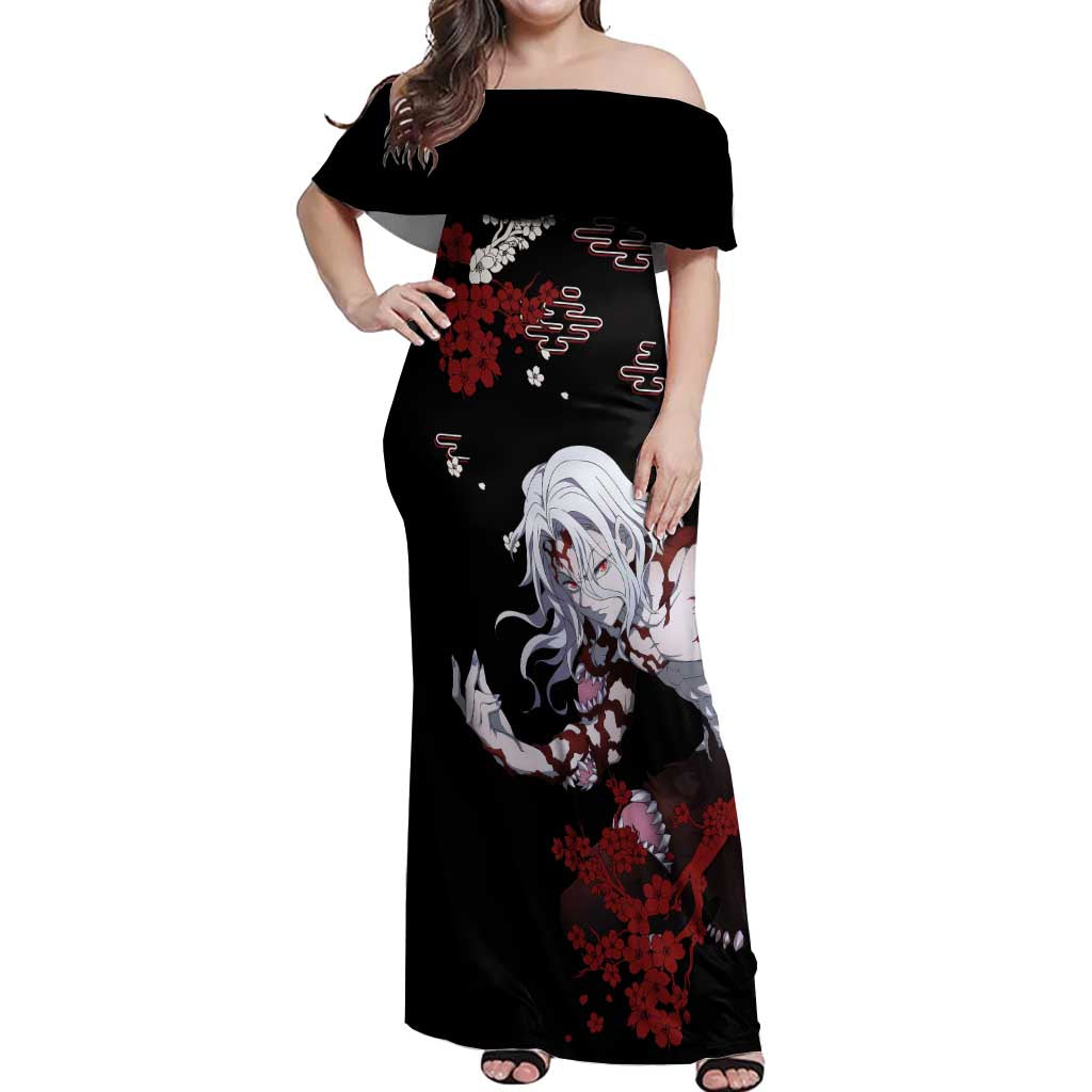 Muzan Kibutsuji - Demon Slayer Off Shoulder Maxi Dress Anime Japan Style