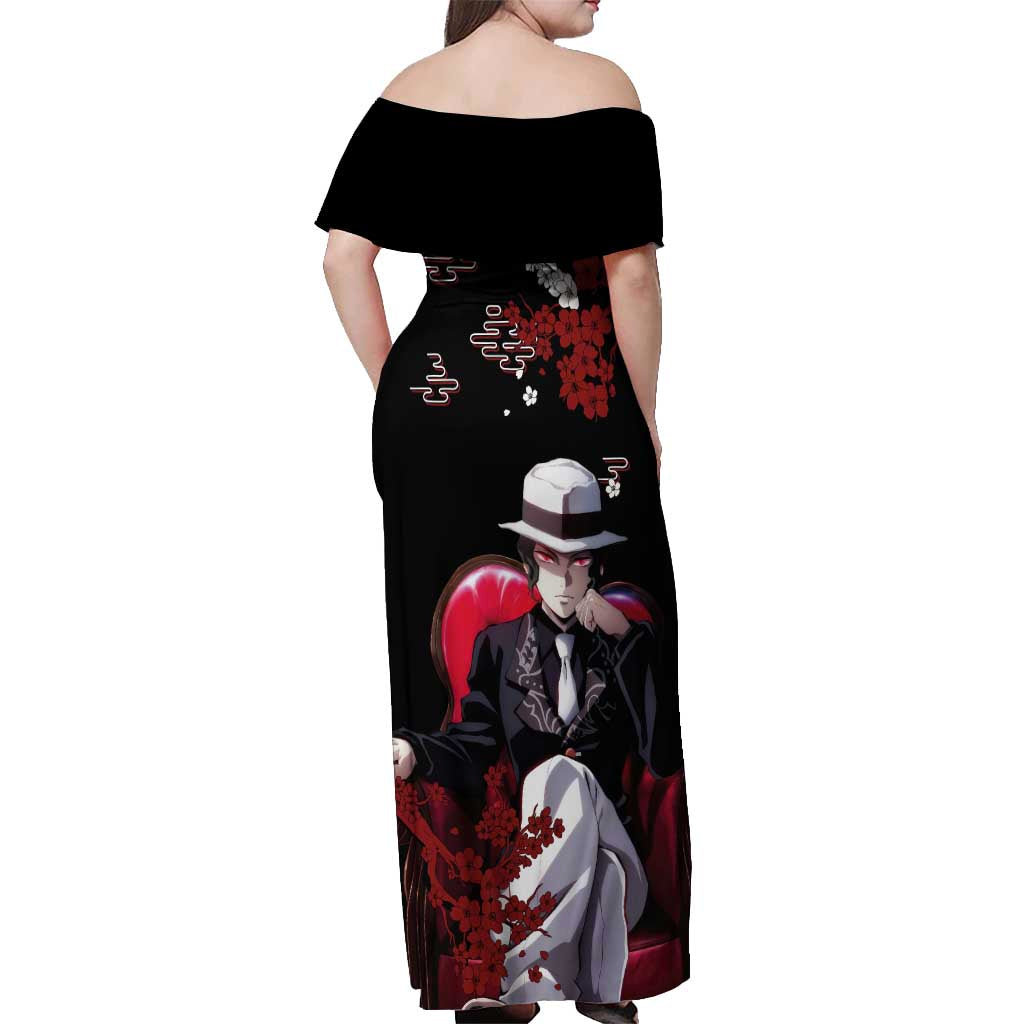 Muzan Kibutsuji - Demon Slayer Off Shoulder Maxi Dress Anime Japan Style