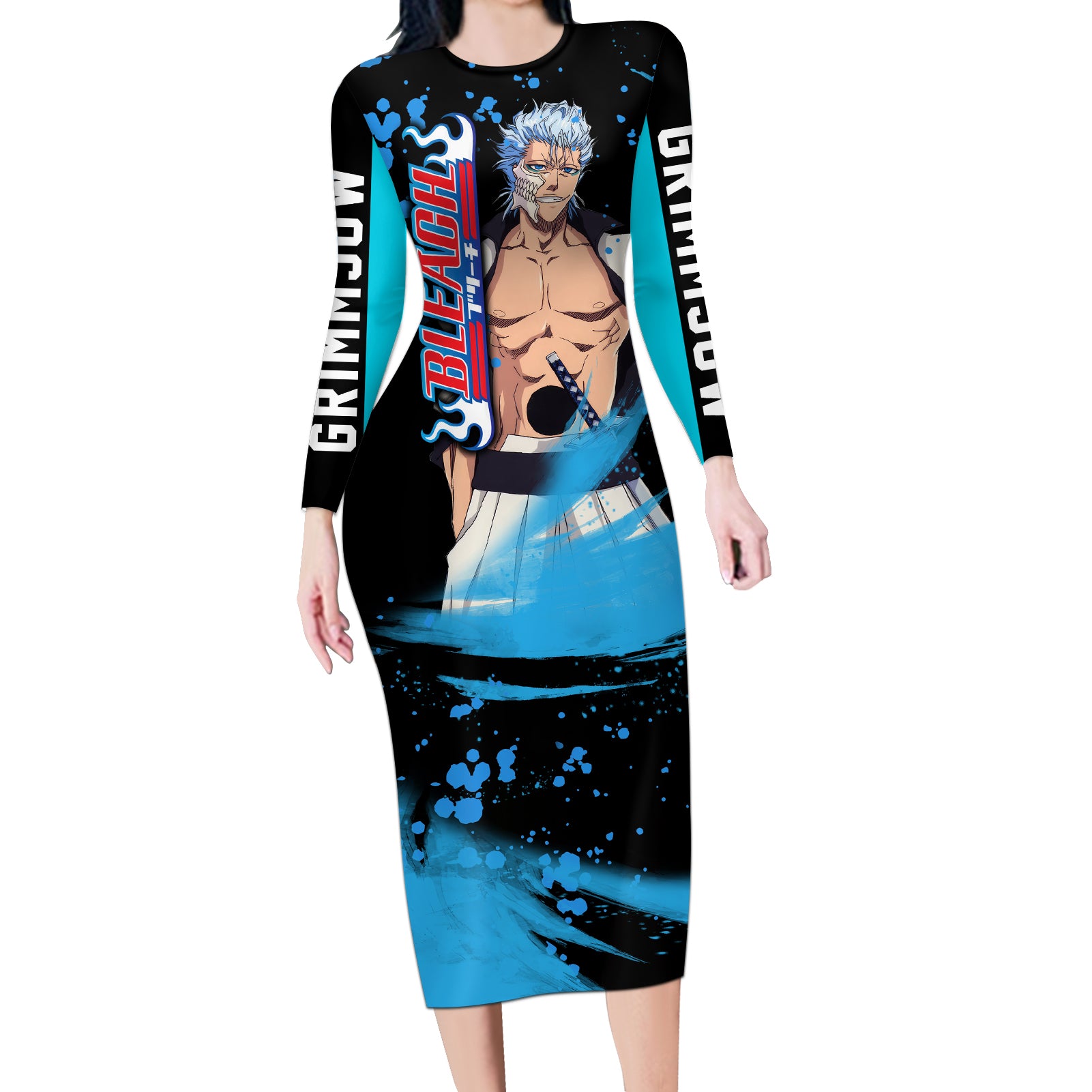 Grimmjow Long Sleeve Bodycon Dress Bleach