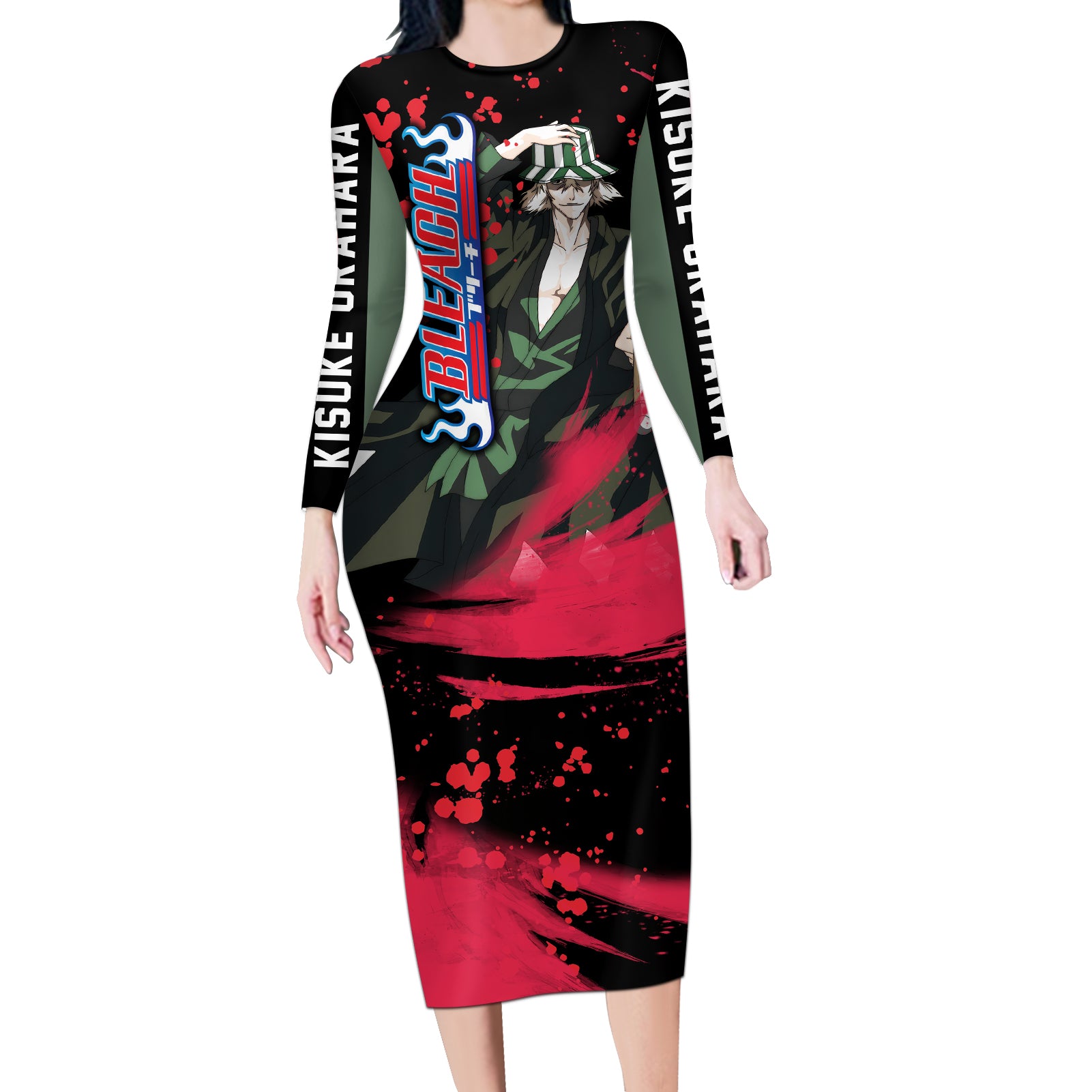 Kisuke Urahara Long Sleeve Bodycon Dress Bleach