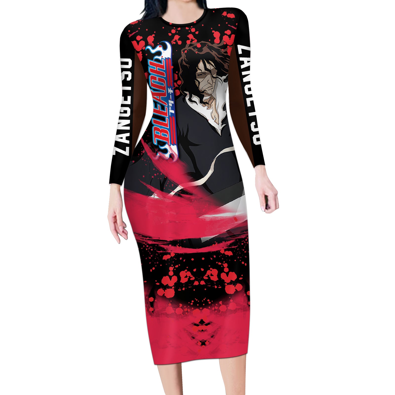 Zangetsu Long Sleeve Bodycon Dress Bleach
