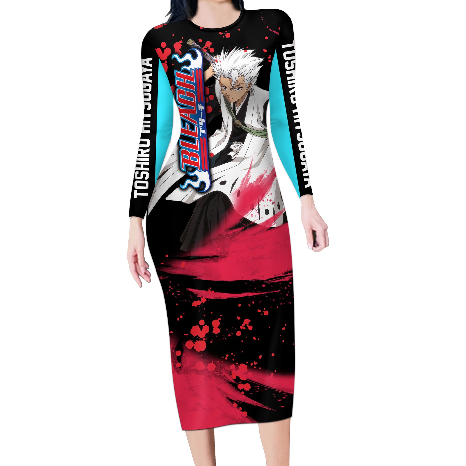 Toshiro Hitsugaya Long Sleeve Bodycon Dress Bleach