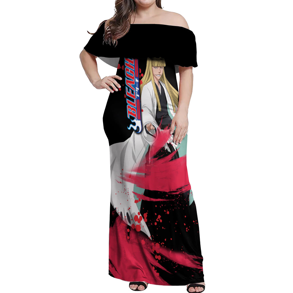 Shinji Hirako Off Shoulder Maxi Dress Bleach