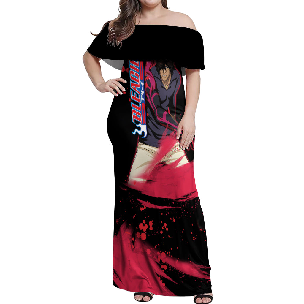 Yasutora Sado Chad Off Shoulder Maxi Dress Bleach