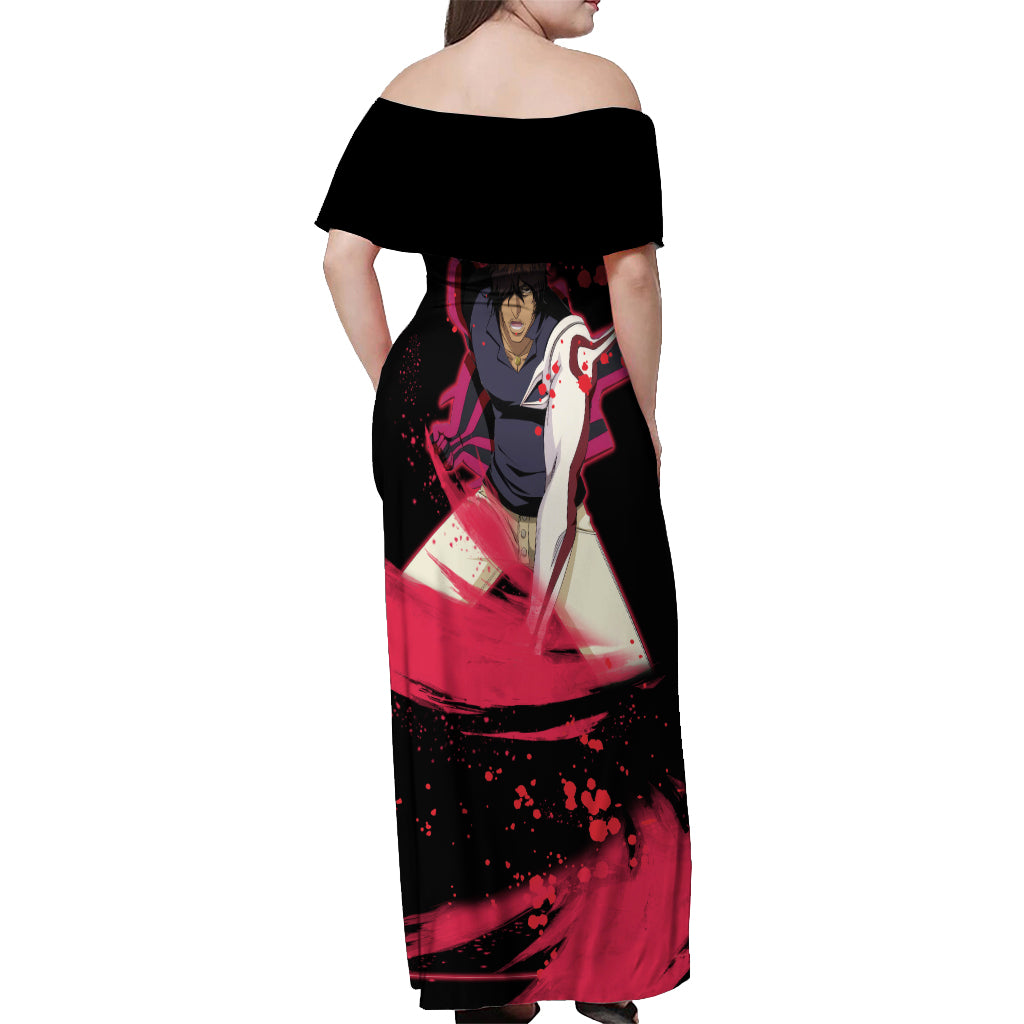 Yasutora Sado Chad Off Shoulder Maxi Dress Bleach