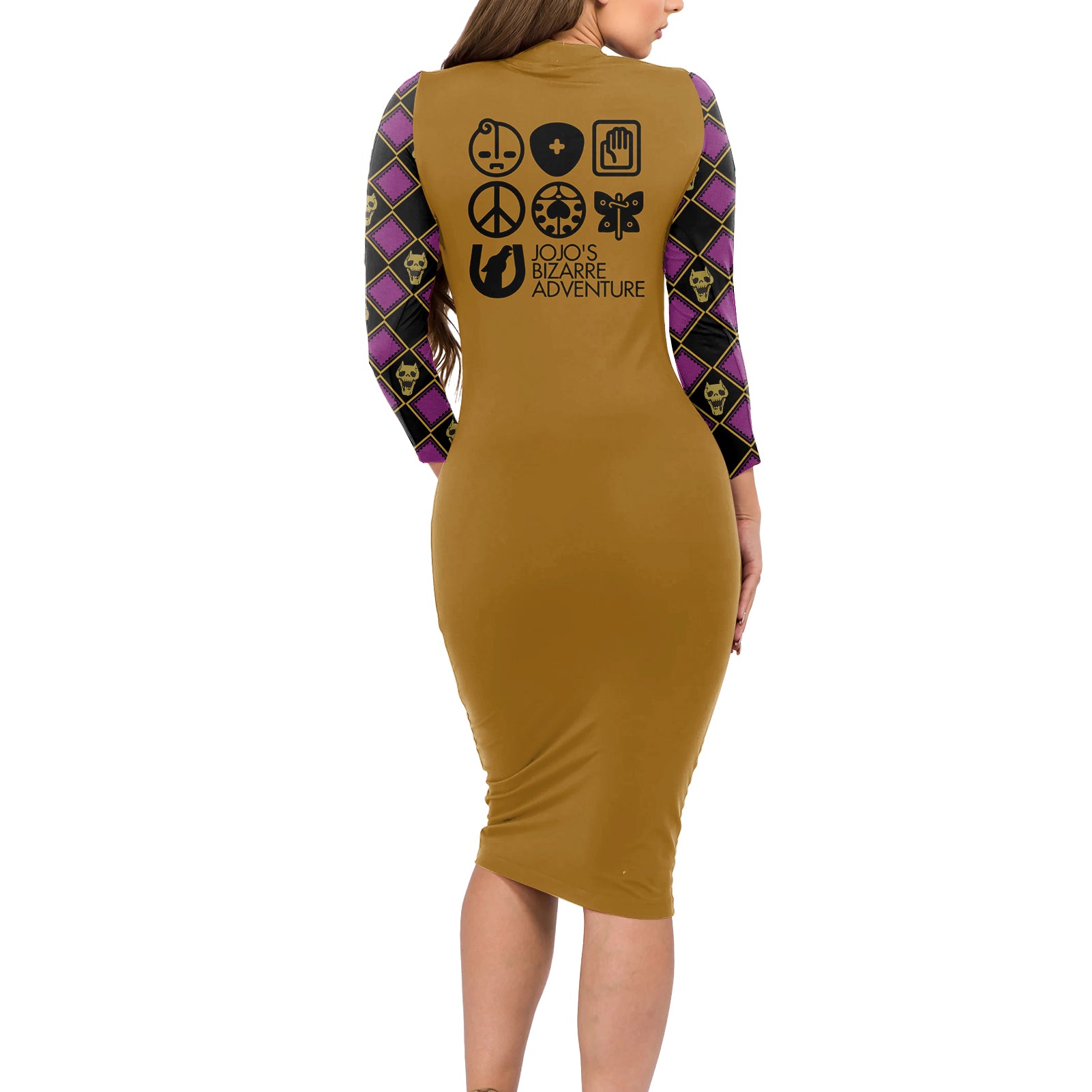 JJBA Symbols Long Sleeve Bodycon Dress JJBAs