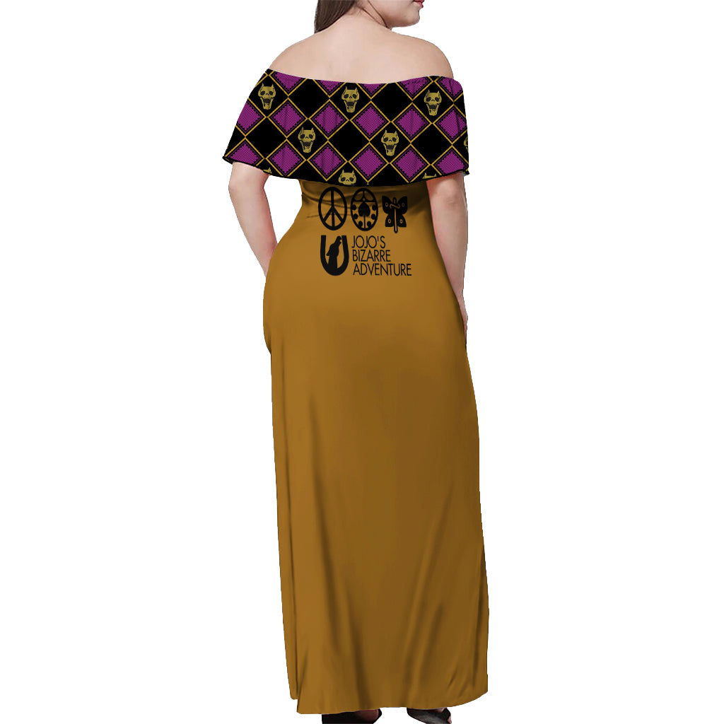 JJBA Symbols Off Shoulder Maxi Dress JJBAs