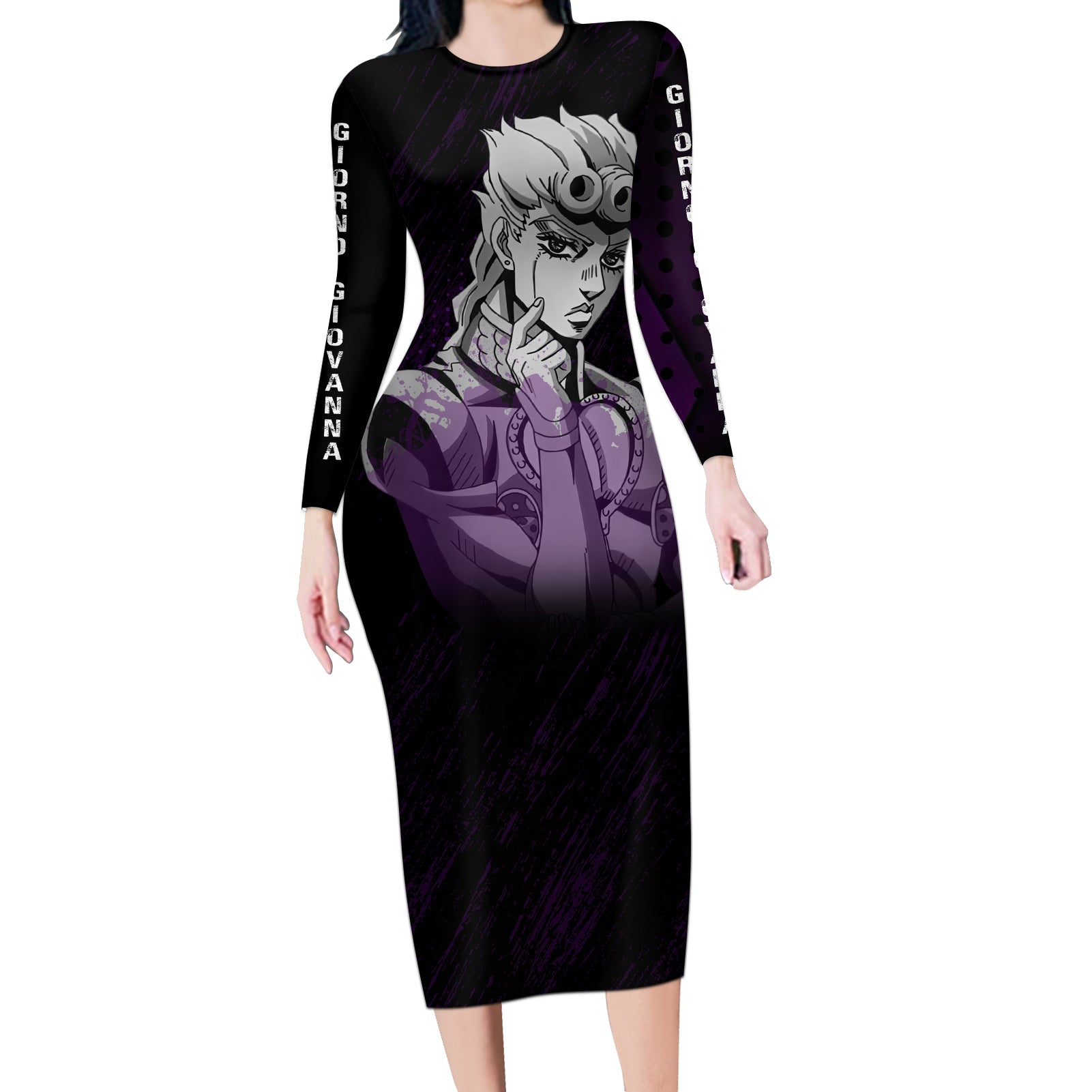 Giorno Giovanna Long Sleeve Bodycon Dress JJBAs Anime Style