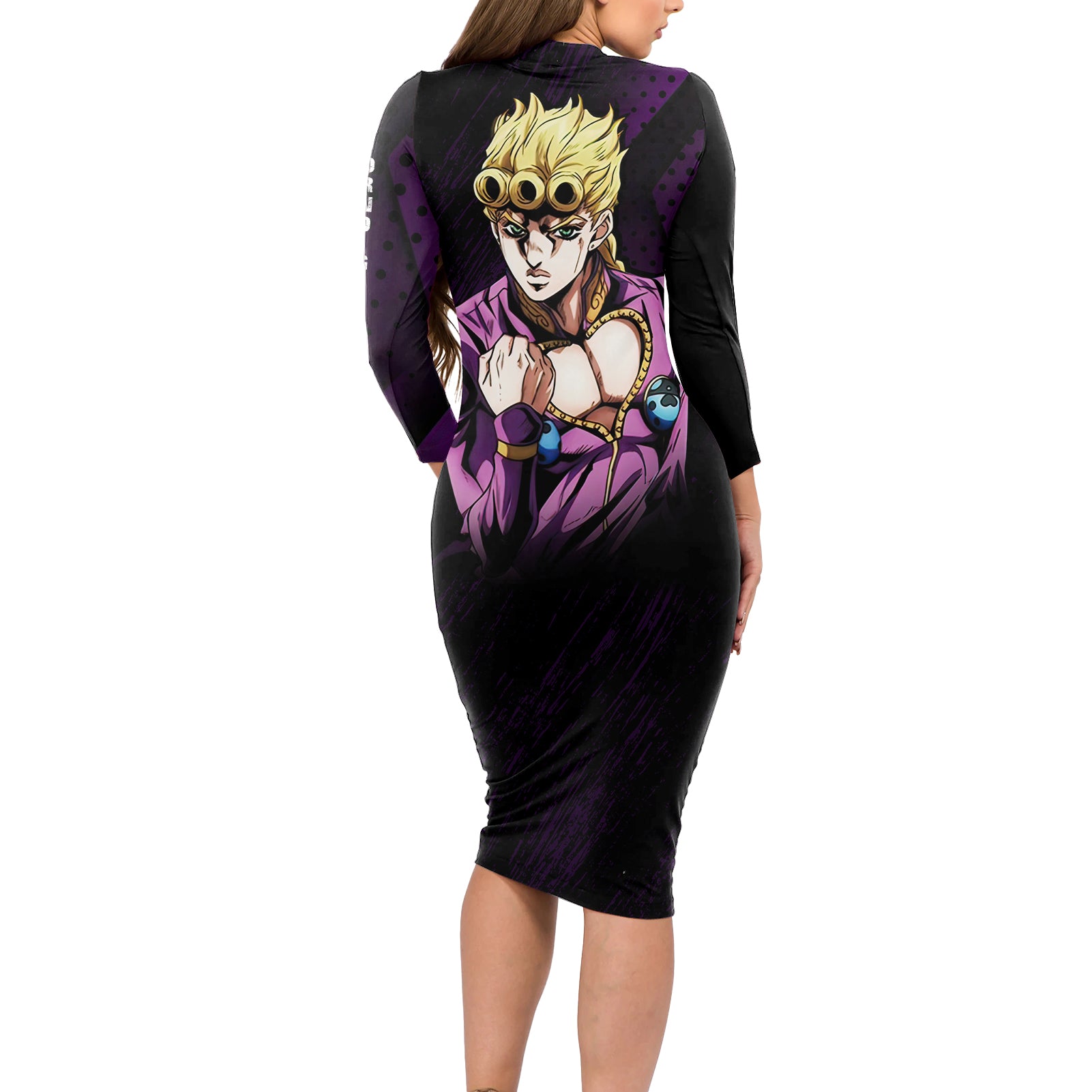 Giorno Giovanna Long Sleeve Bodycon Dress JJBAs Anime Style