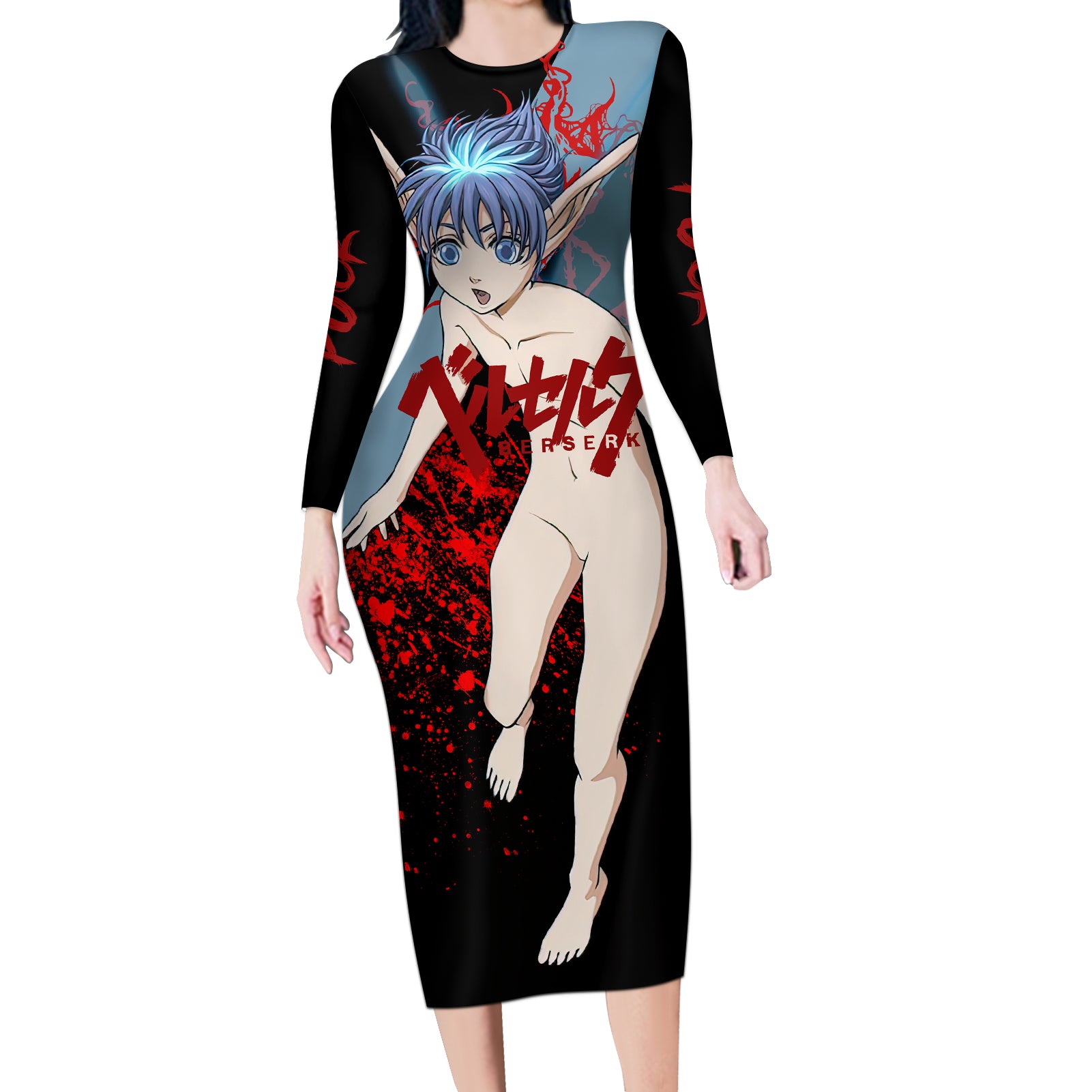 Puck Long Sleeve Bodycon Dress Berserk