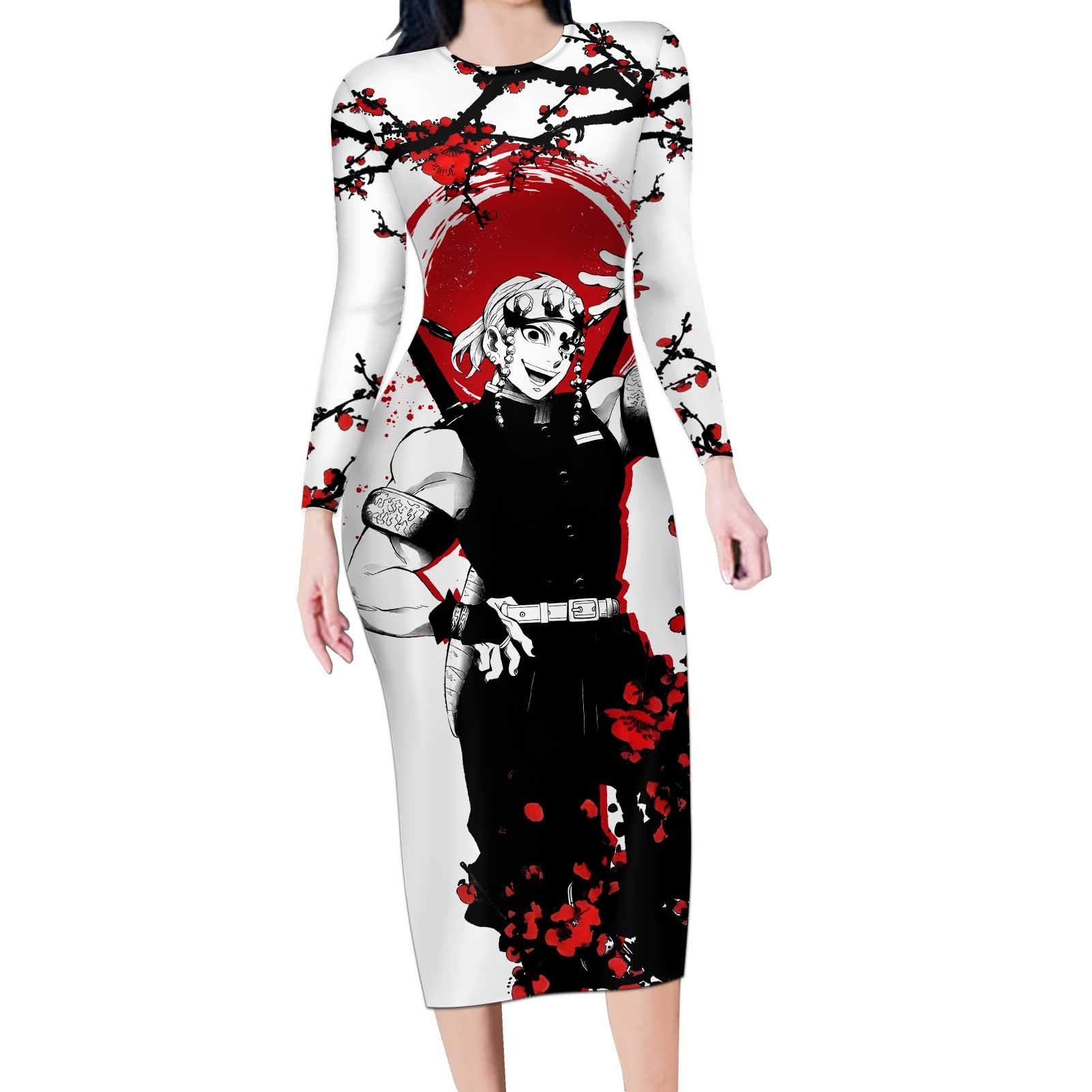 Tengen Uzui - Demon Slayer Long Sleeve Bodycon Dress Anime Japan Style