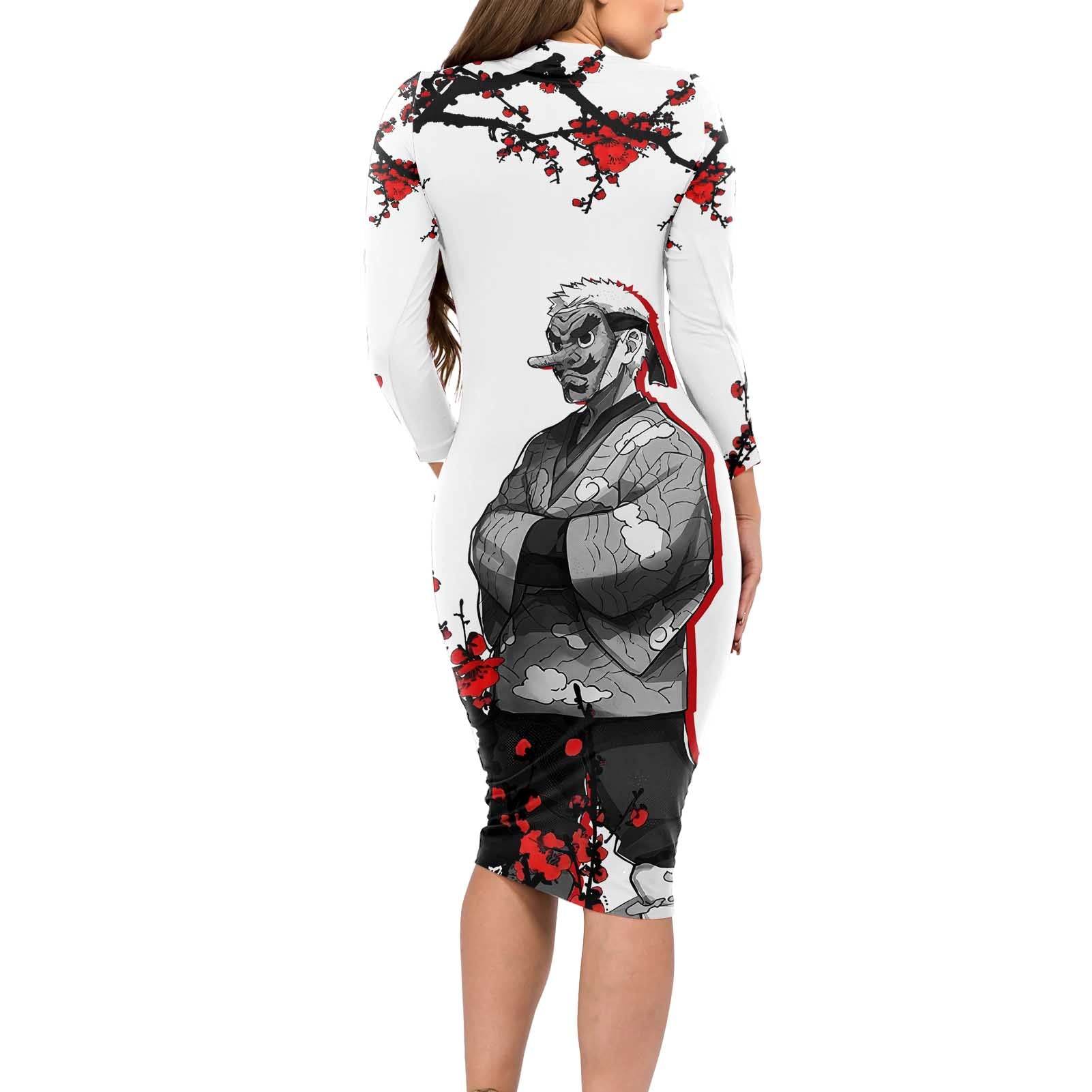 Urokodaki Sakonji - Demon Slayer Long Sleeve Bodycon Dress Anime Japan Style