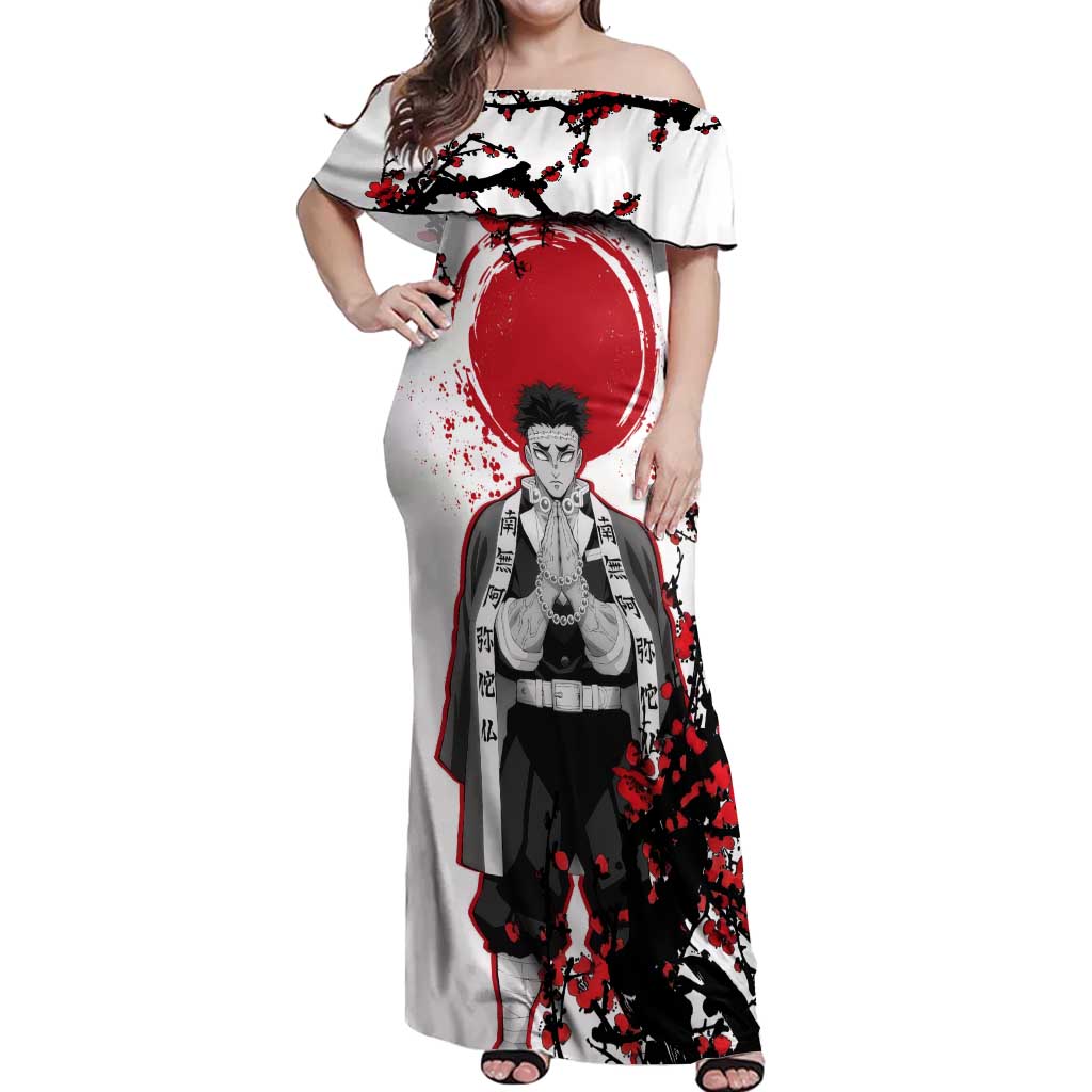 Gyomei Himejima - Demon Slayer Off Shoulder Maxi Dress Anime Japan Style